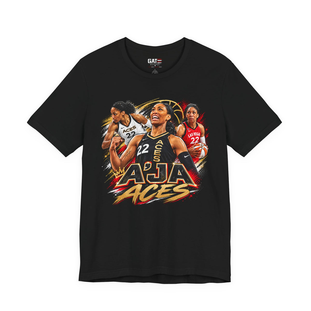 A'ja Wilson Las Vegas Aces Shirt – WNBA Basketball Graphic Tee front graphic