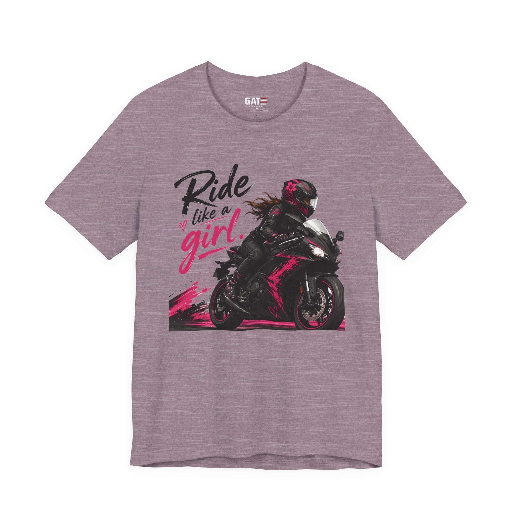 Ride Like A Girl Shirt, Women Motorcycle Rider Tee, Pink Biker Shirt, Moto Girl Gift, Sport Bike Shirt, Female Rider Tee