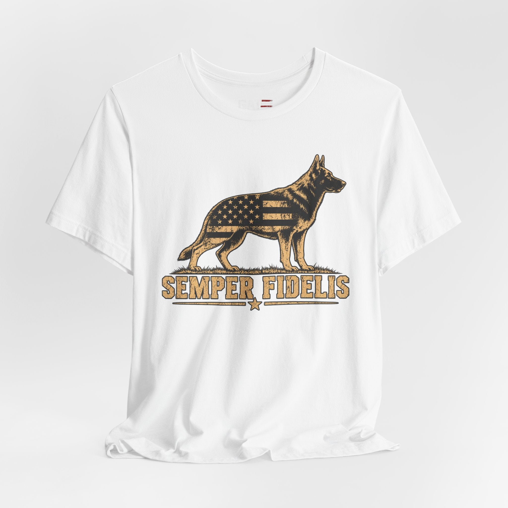 Semper Fidelis German Shepherd T-Shirt — Patriotic Military K9 Tee