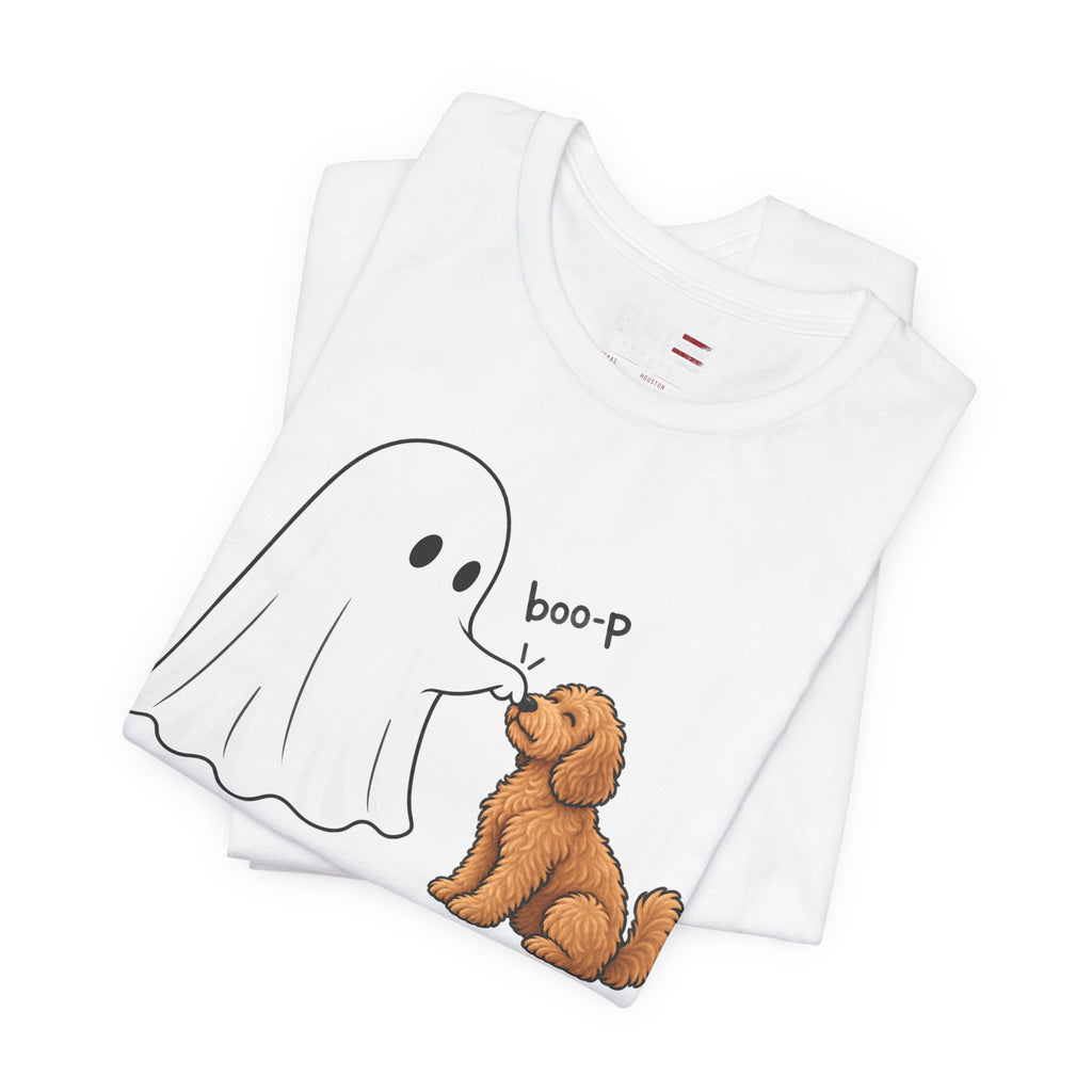 Halloween Ghost & Doodle— "boo-p" Cute Dog Halloween T-Shirt