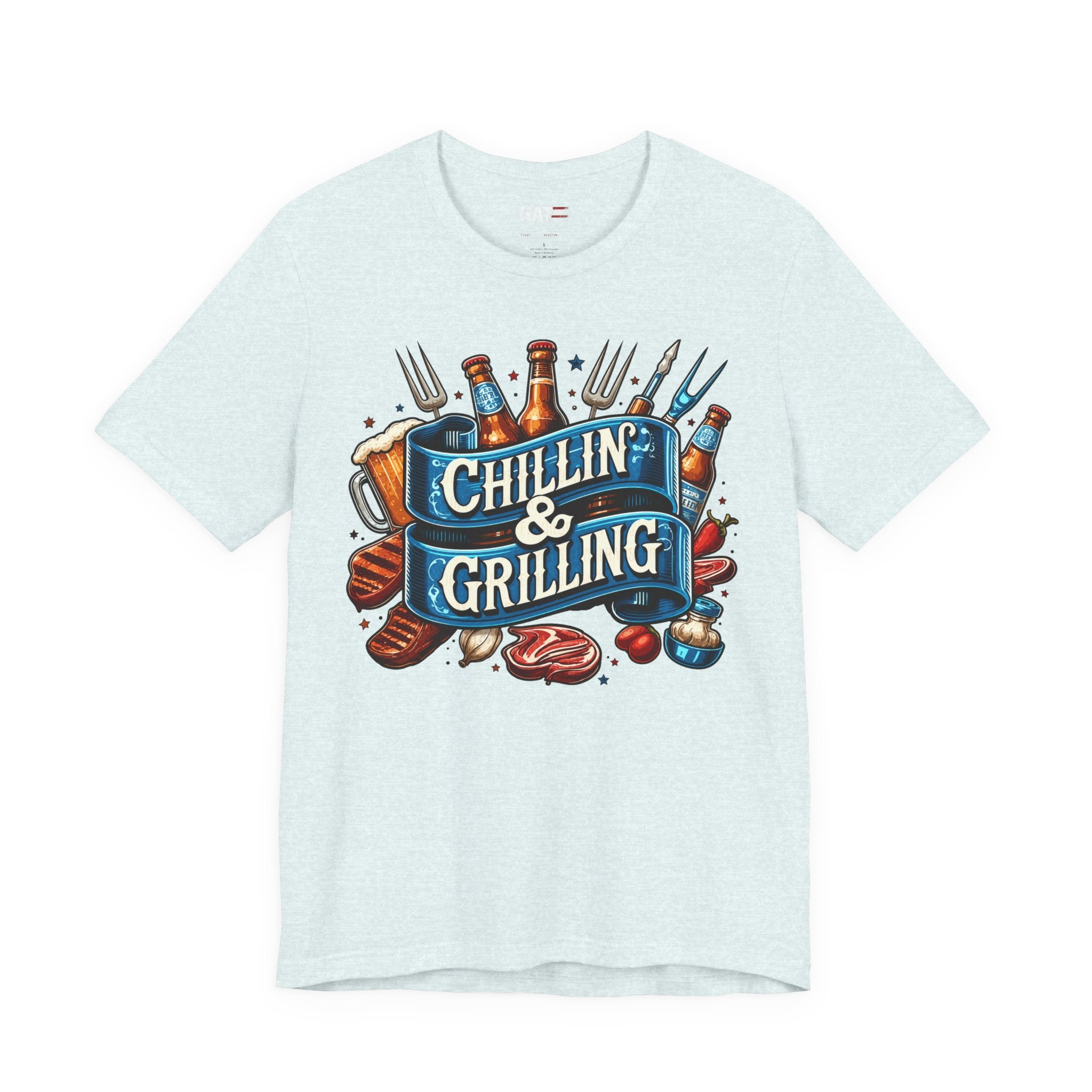 Chillin' & Grilling T-Shirt – BBQ Beer Grill Graphic Tee for Backyard Cookouts