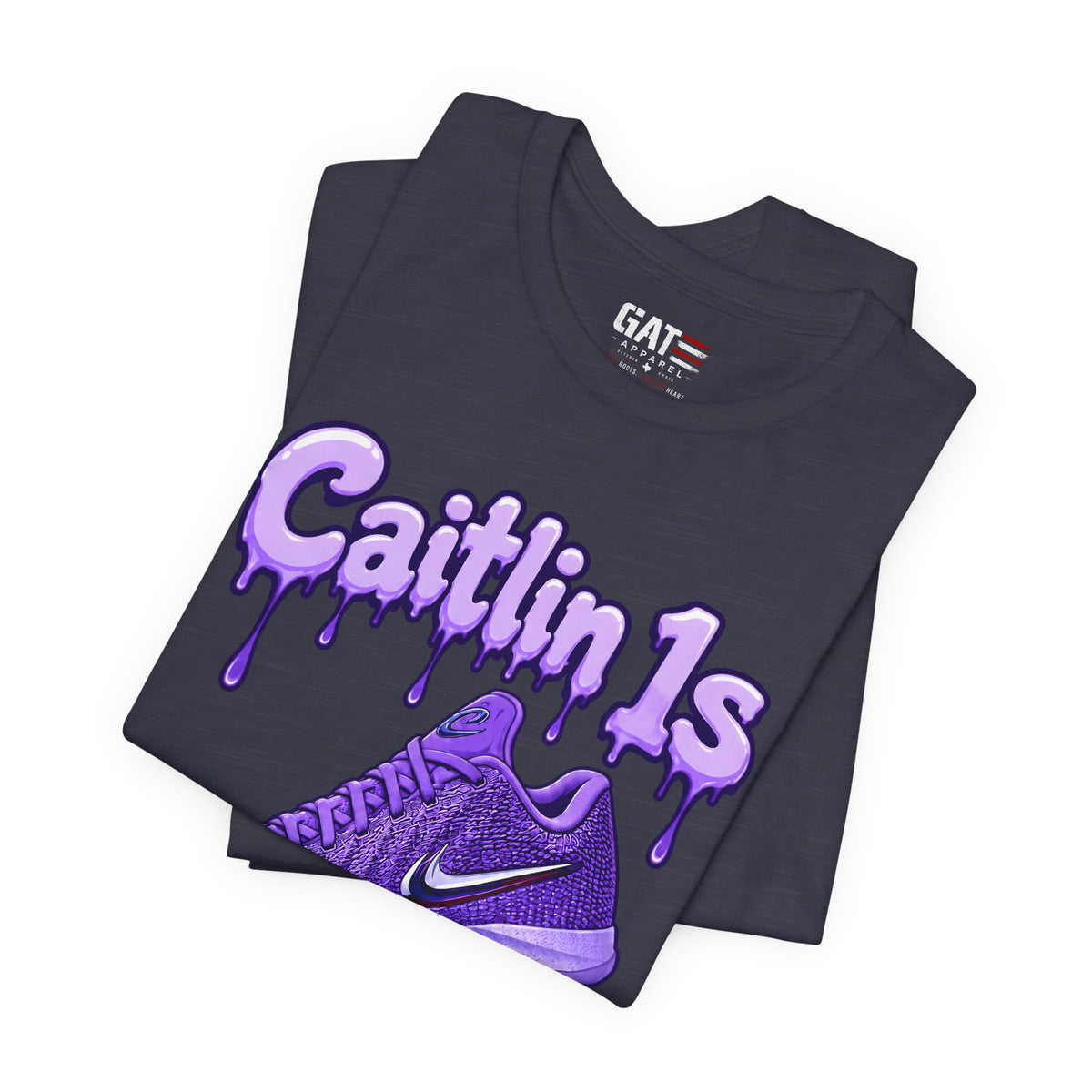 Caitlin Clark Caitlin 1s Purple Fade Paint Sneaker Shirt