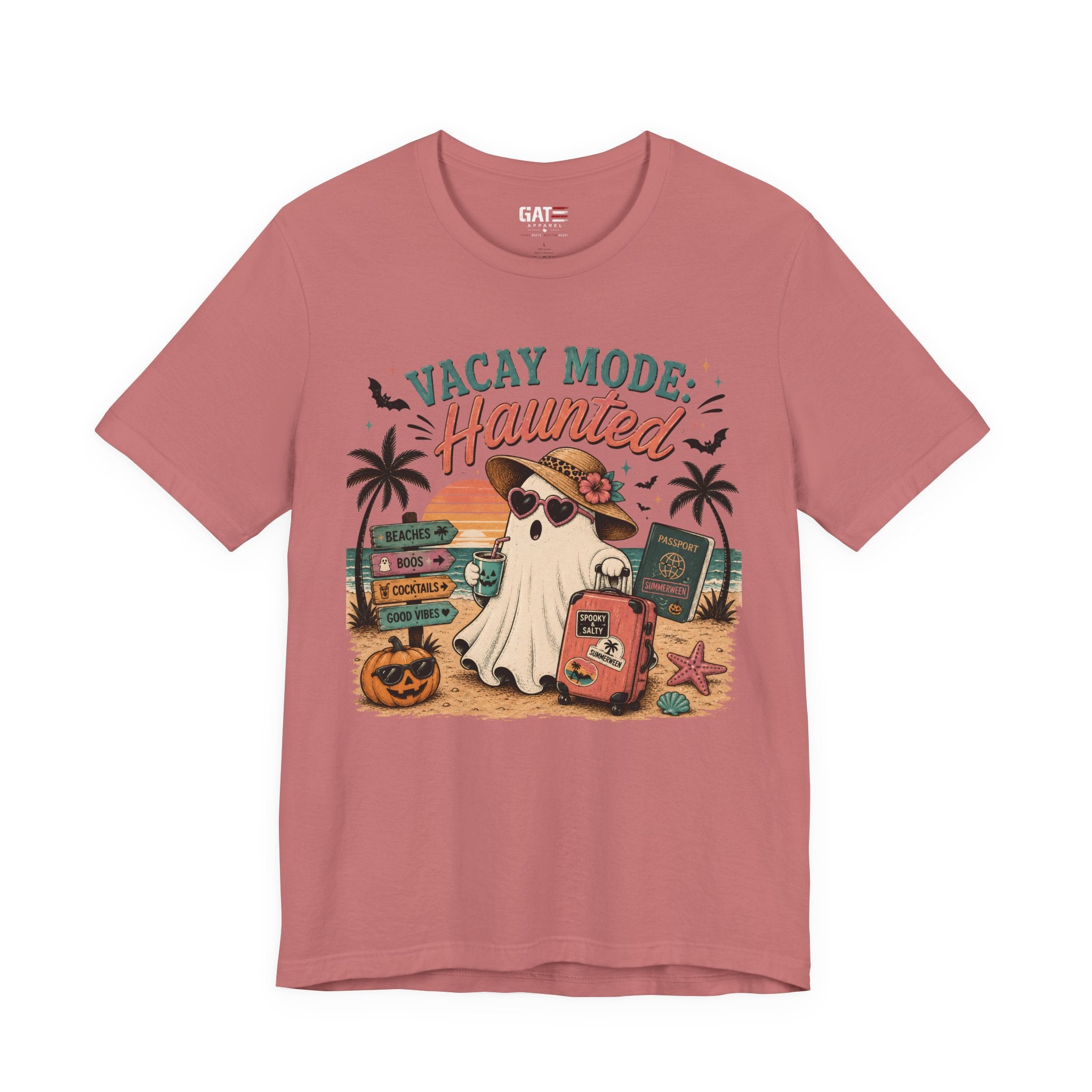 Summerween Shirt, Spooky Beach Shirt, Ghost Beach Tee, Halloween Beach Shirt, Coastal Halloween Tee, Tropical Ghost Shirt