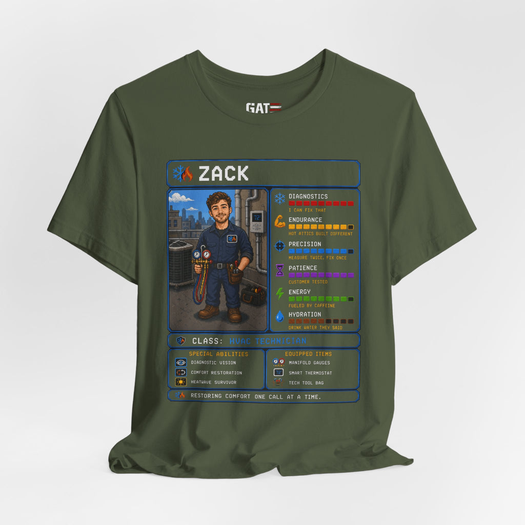 Custom HVAC Technician RPG Character Shirt| Personalized HVAC Tech Gift