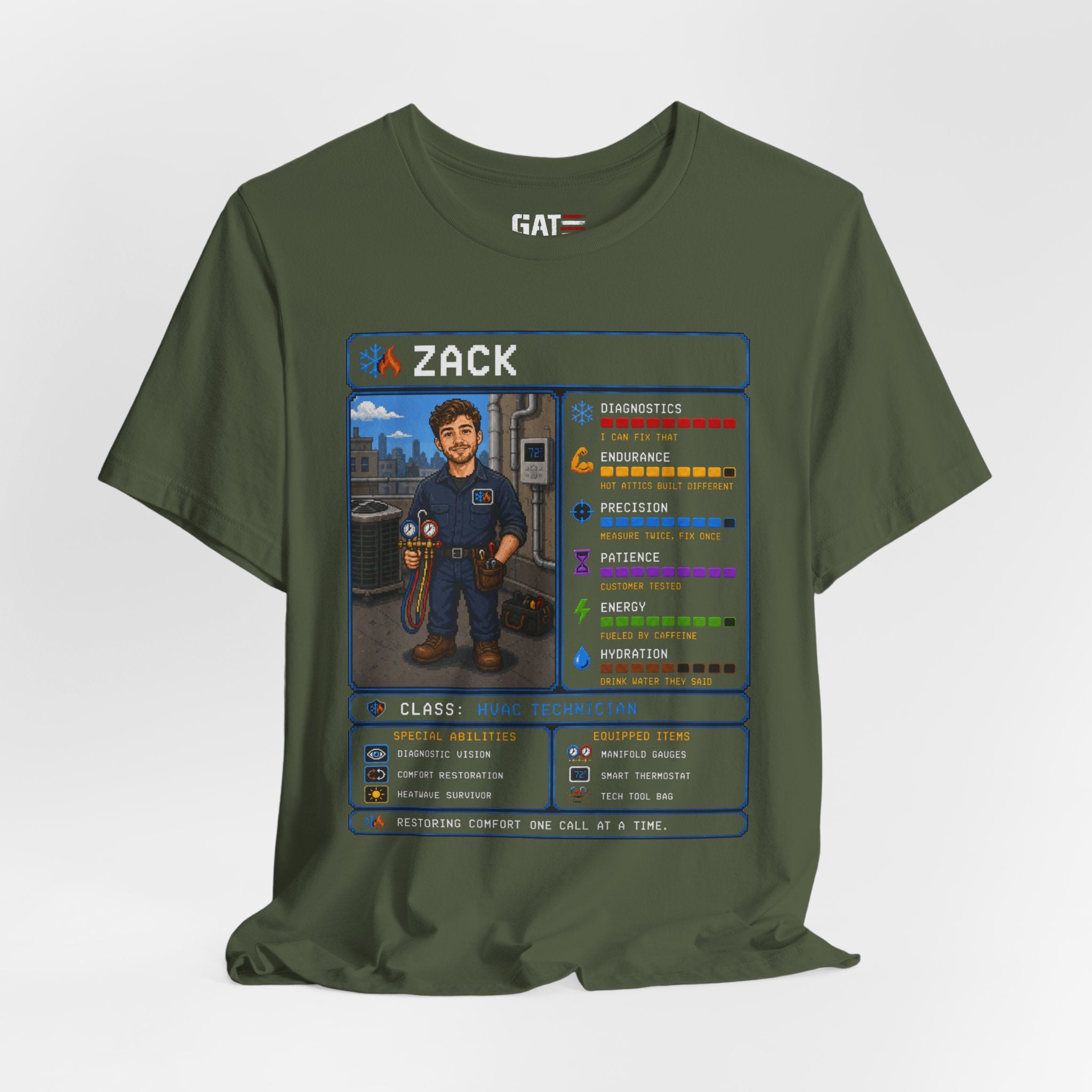 Custom HVAC Technician RPG Character Shirt| Personalized HVAC Tech Gift