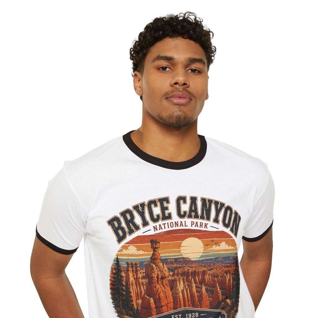 Bryce Canyon Vintage Ringer Tee - Utah National Park Sunset Graphic
