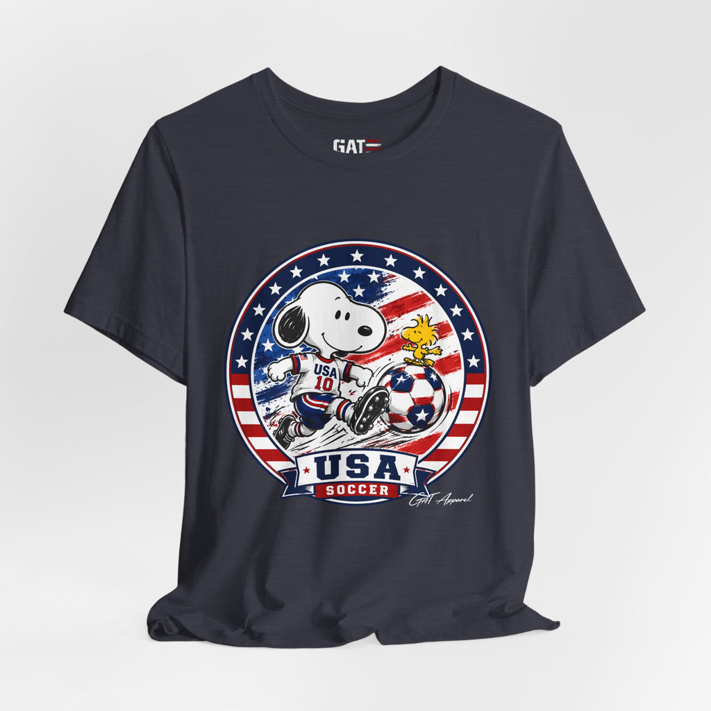 USA Soccer Snoopy Shirt  Patriotic USA Soccer Tee American Flag Design, World Cup, Soccer Fan