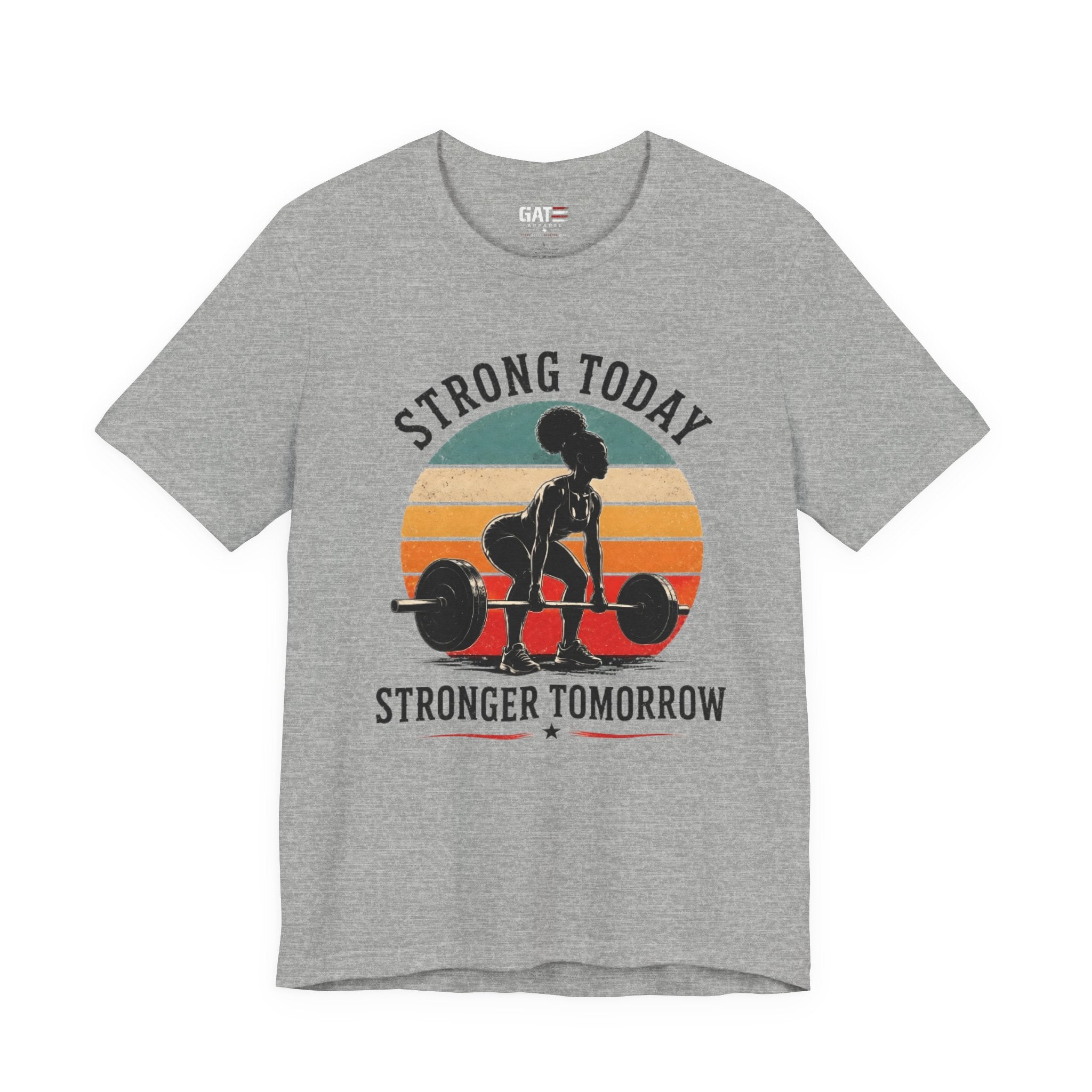 Strong Today Stronger Tomorrow Shirt, Women's Gym Shirt, Retro Weightlifting Tee, Fitness Gift for Women