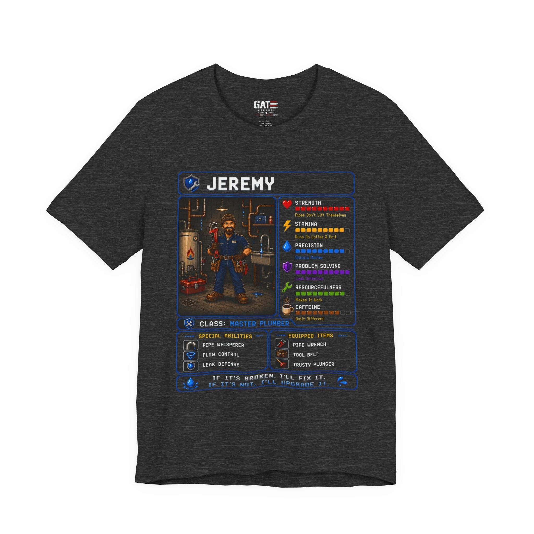 Custom Plumber RPG Character Shirt | Personalized Plumber Gift