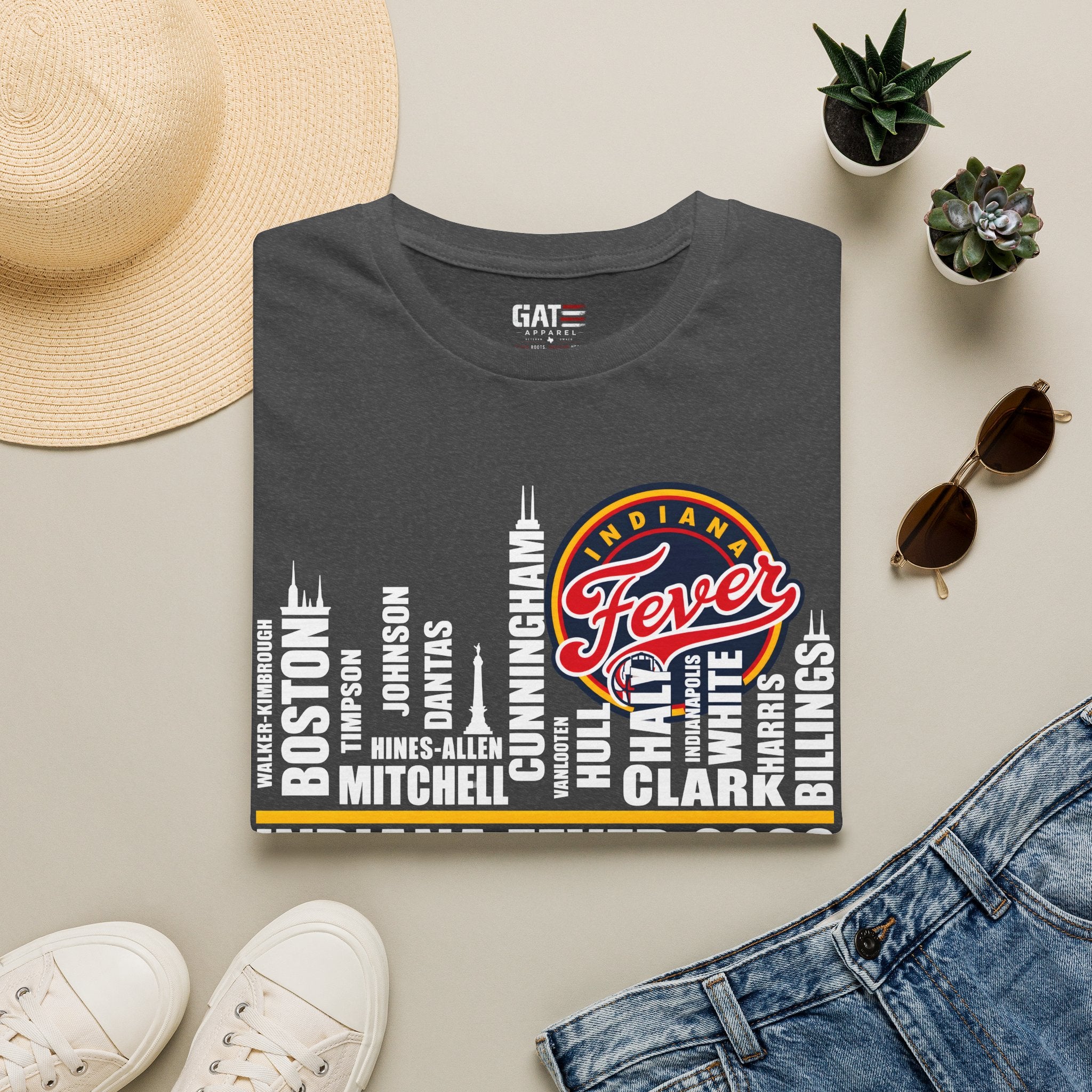Indiana Fever Team Shirt Caitlin Clark Sophie Cunningham WNBA Basketball Tee