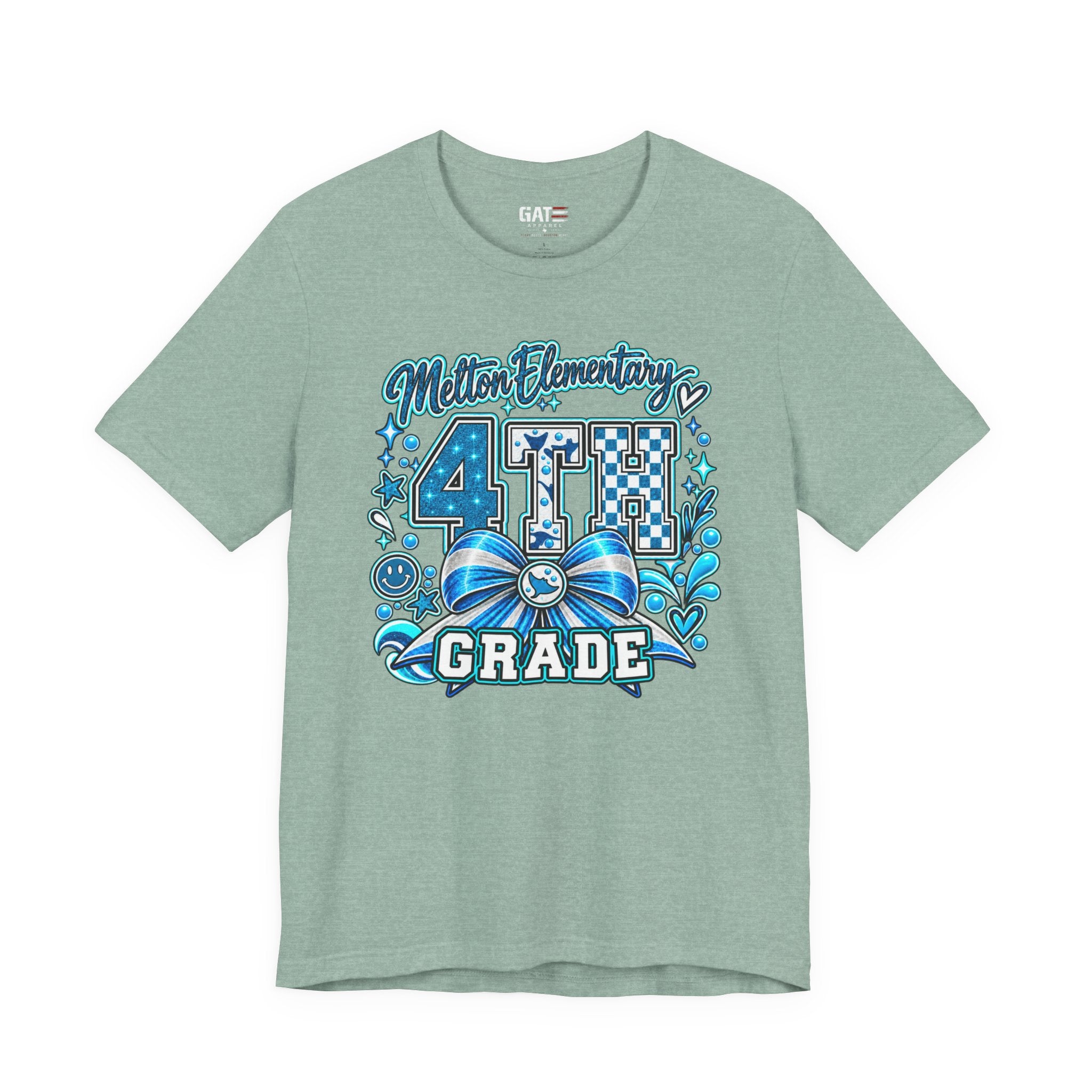 Melton 4th Grade School T‑Shirt — Bow Design