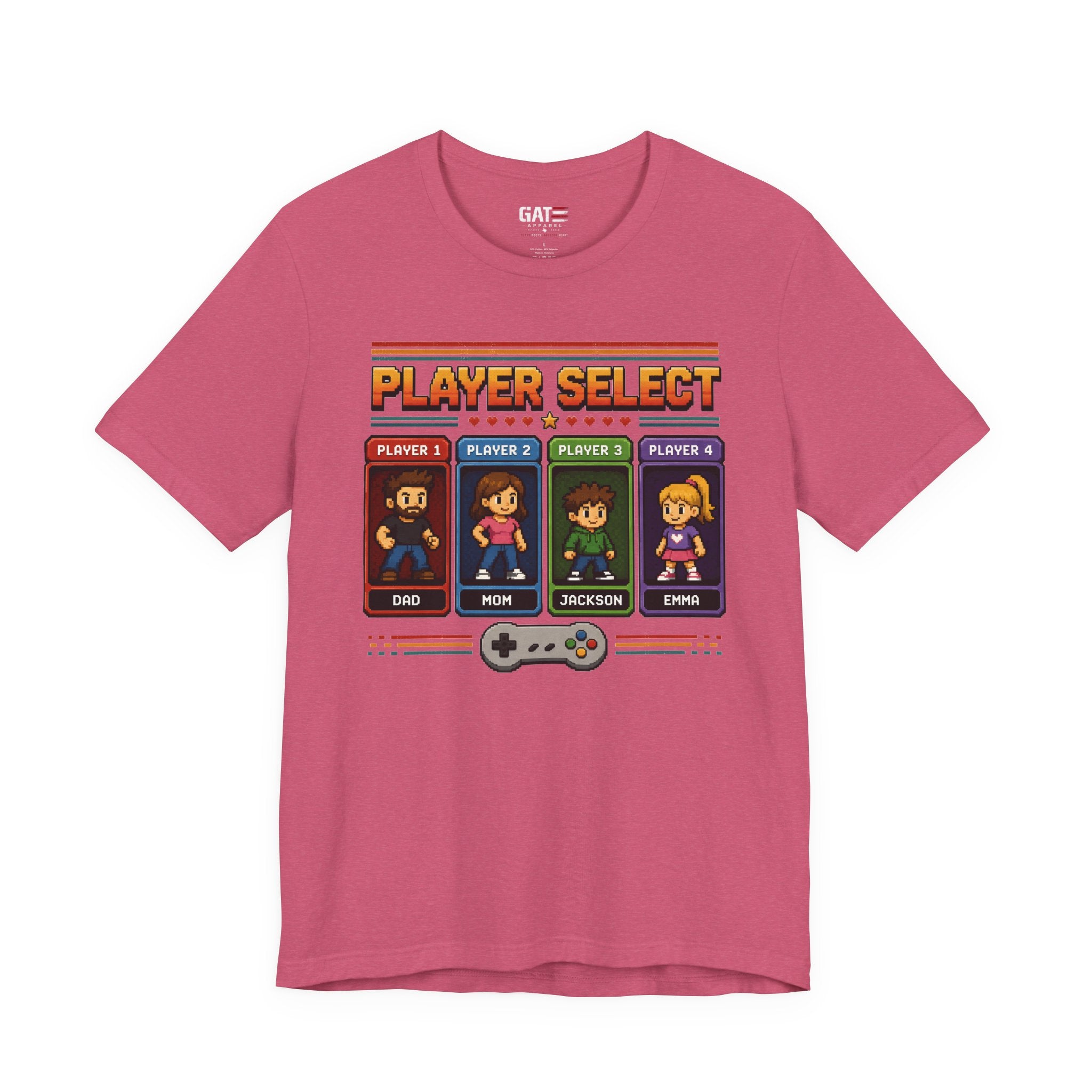 Personalized Gamer Family Shirt, Custom Family Gaming Shirt, Retro Video Game Family Tee, Gamer Dad Mom Kids Gift Shirt