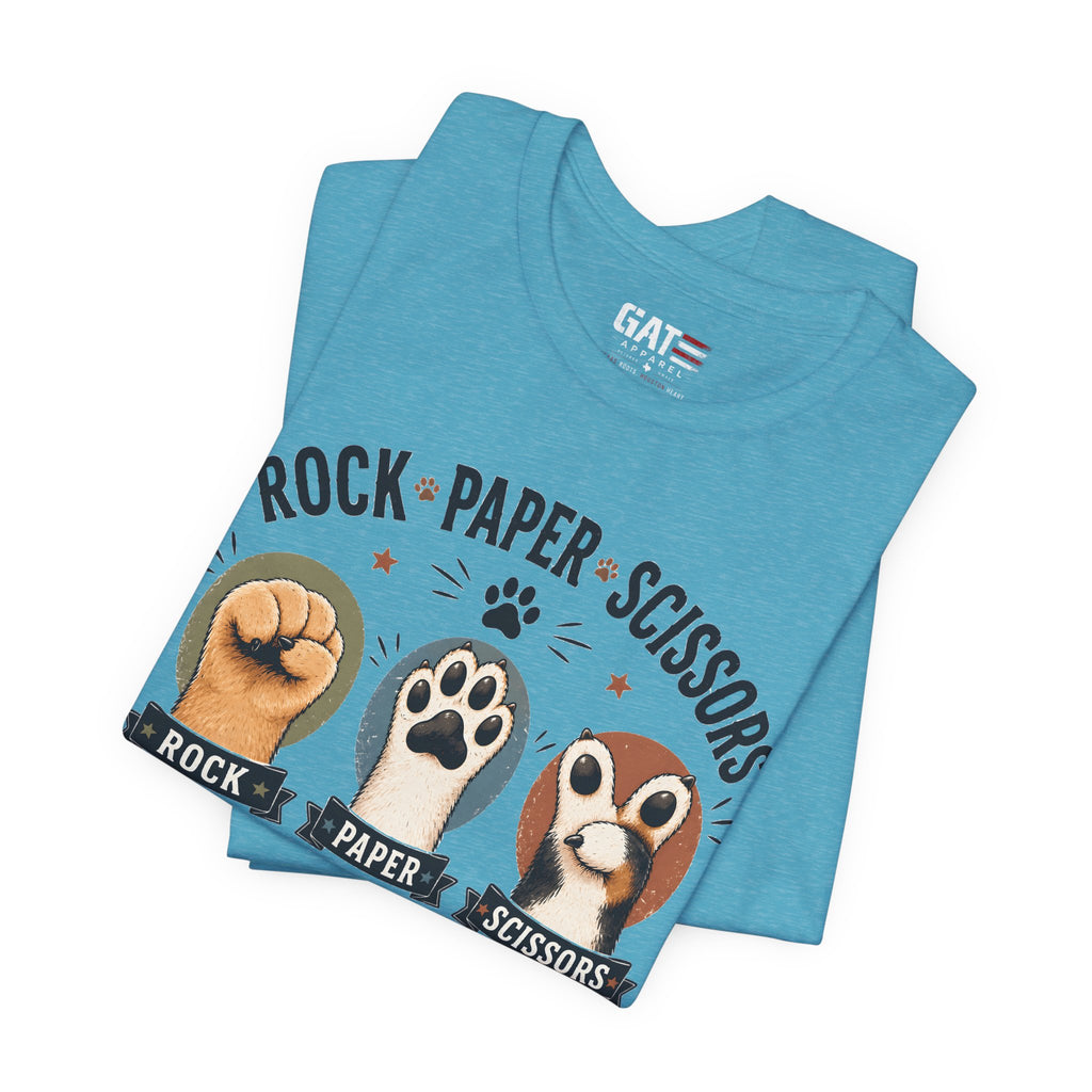 Rock Paper Scissors Cat Shirt, Funny Cat Lover Tee, Cat Paw Graphic Shirt, Cute Pet Mom Gift, Choose Wisely Cat Tee, Cat Dad Shirt