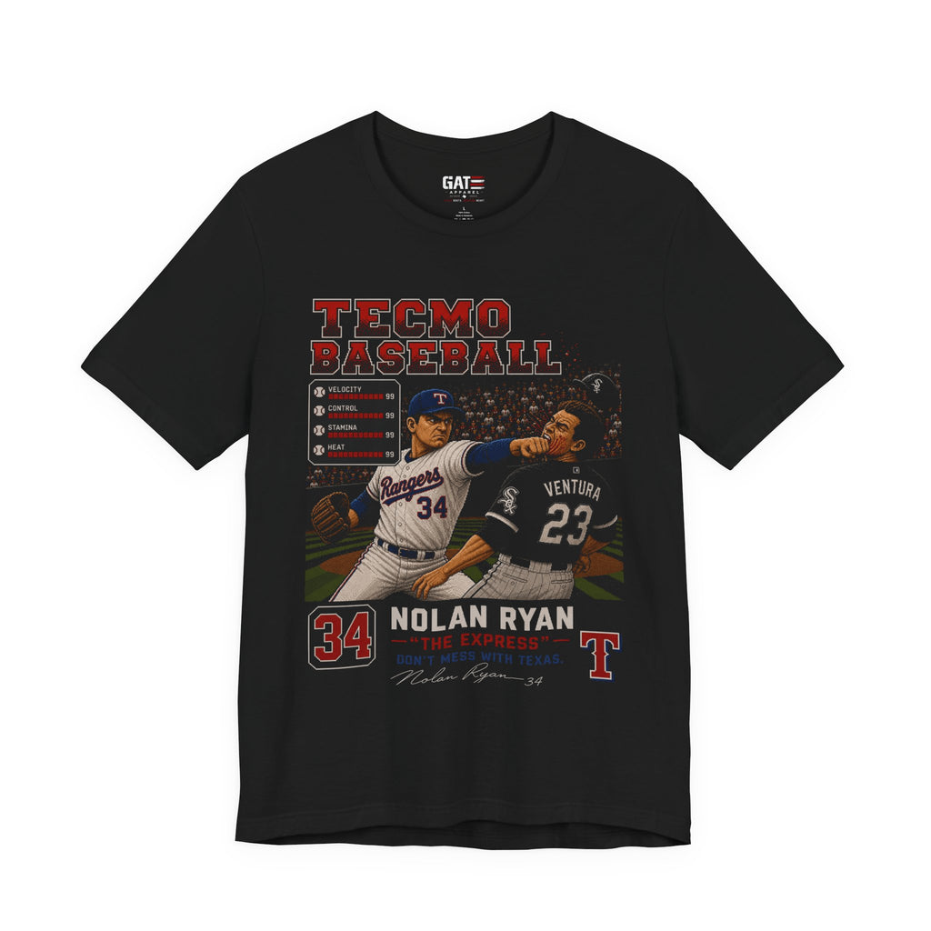 Tecmo Baseball Nolan Ryan Tee | Vintage Video Game Style Baseball Shirt