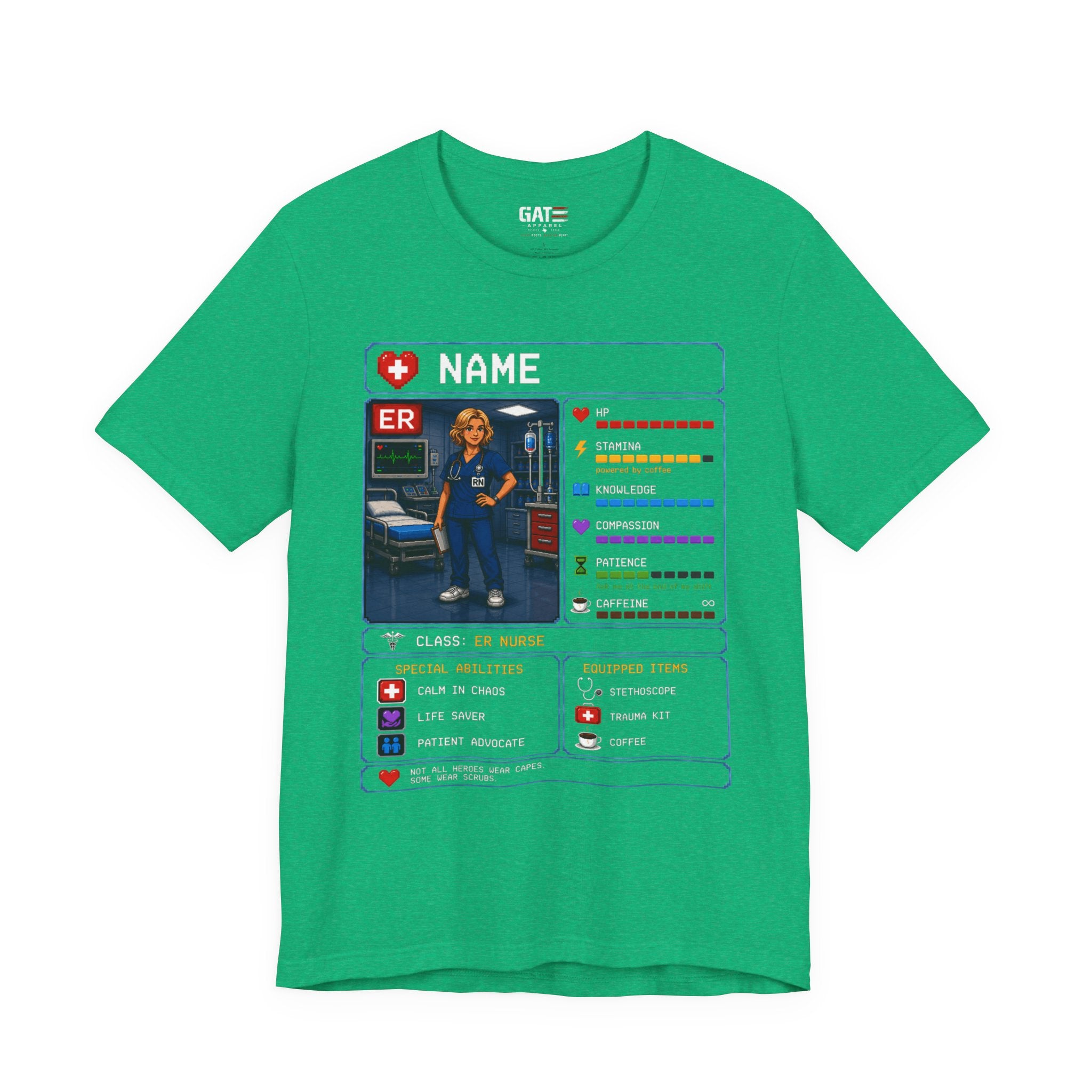 Custom ER Nurse RPG Character Shirt | Personalized Nurse Gift