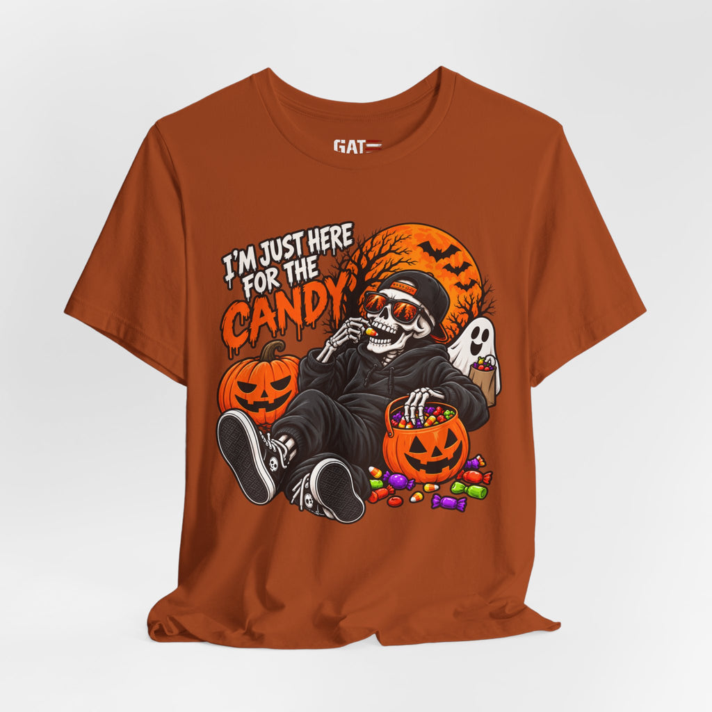 I'm Just Here for the Candy Halloween Skull Shirt | Spooky Tee