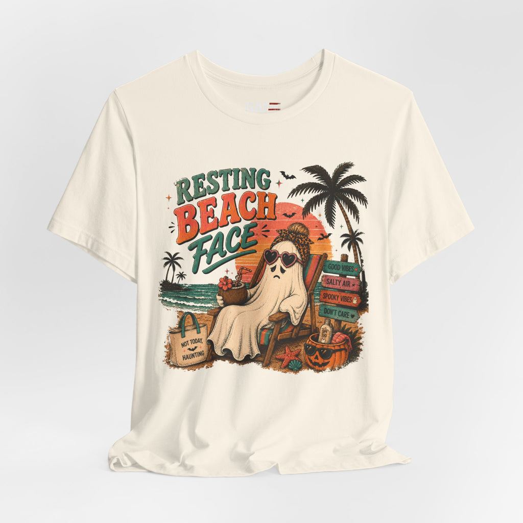 Summerween Shirt, Spooky Beach Shirt, Ghost Beach Tee, Halloween Beach Shirt, Coastal Halloween Tee, Tropical Ghost Shirt