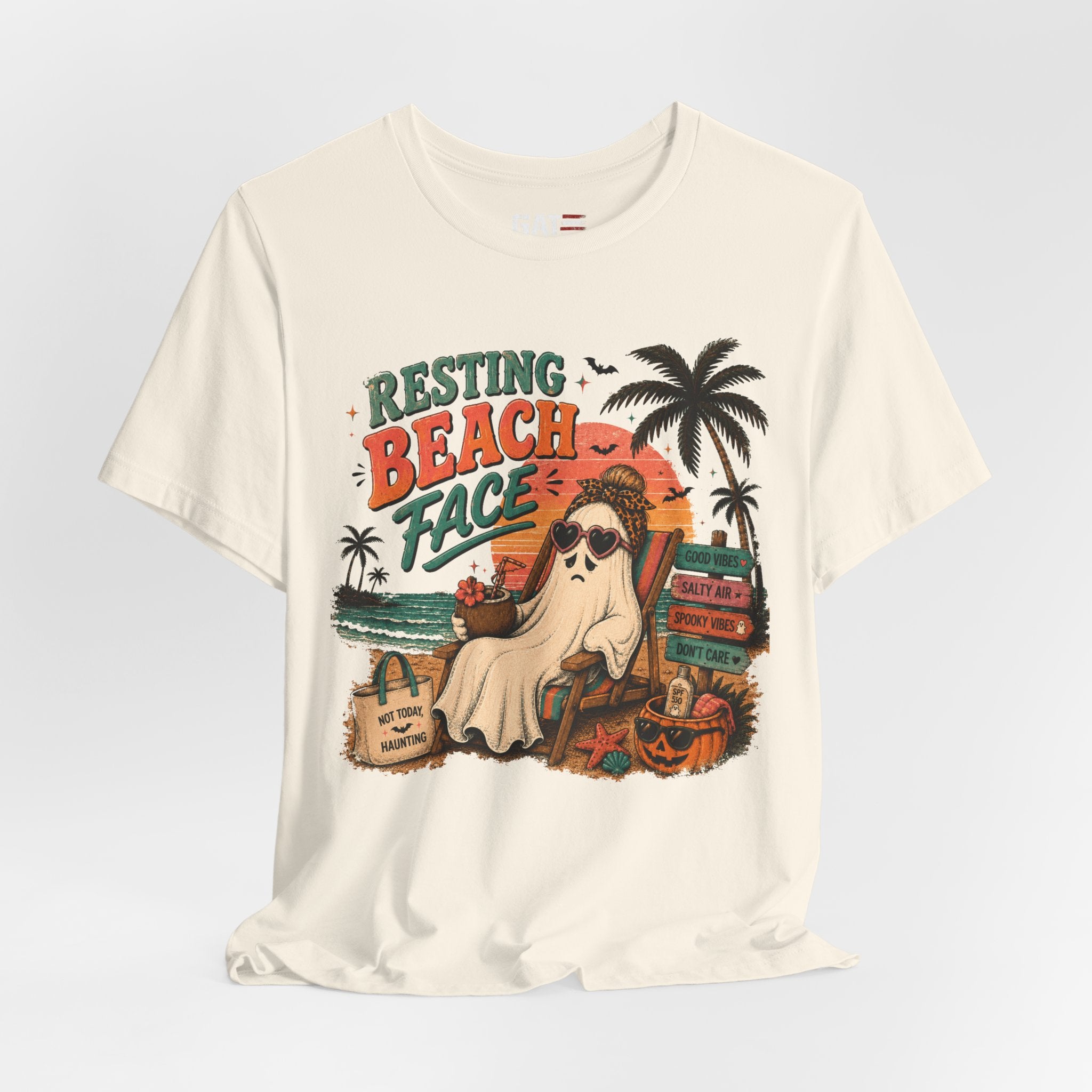 Summerween Shirt, Spooky Beach Shirt, Ghost Beach Tee, Halloween Beach Shirt, Coastal Halloween Tee, Tropical Ghost Shirt