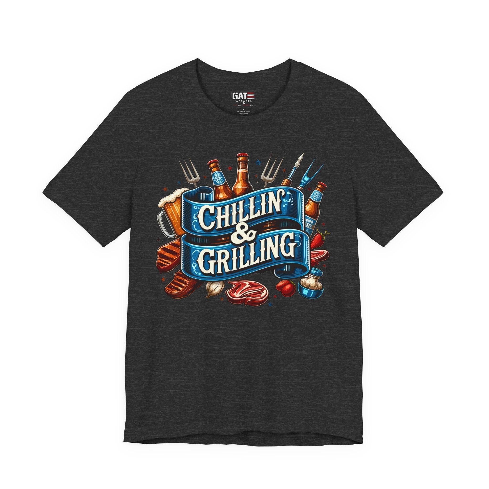 Chillin' & Grilling T-Shirt – BBQ Beer Grill Graphic Tee for Backyard Cookouts