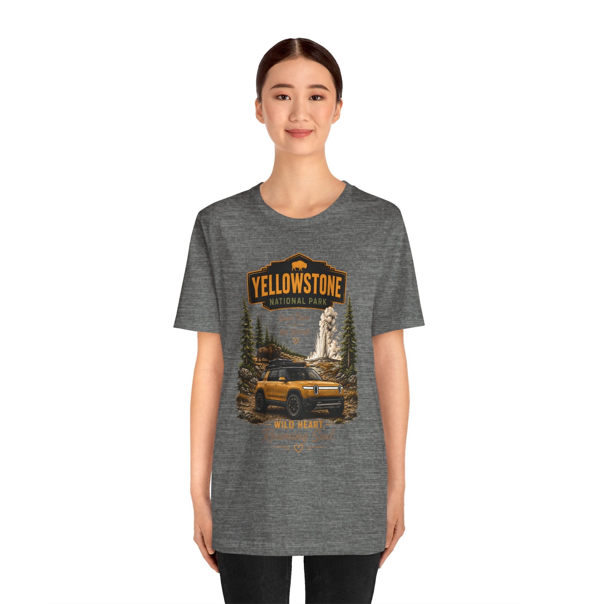 Yellowstone National Park Tee — "Wild Heart Roaming Soul" Adventure T‑Shirt