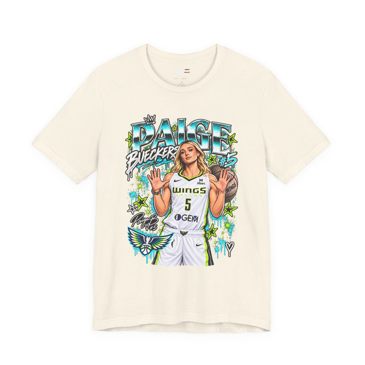 Paige Bueckers #5 fan tee product mockup