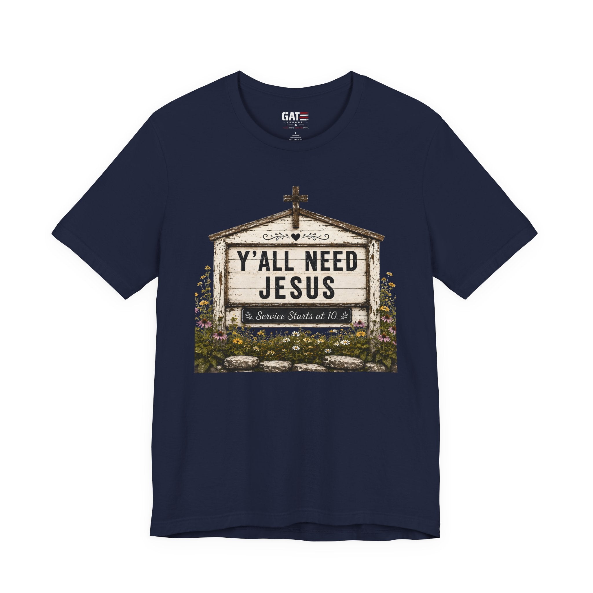Y'all Need Jesus, Christian Shirt for Women, Rustic Faith Graphic Tee, Country Western Shirt, Farmhouse Christian Gift, Cowgirl Church Tee