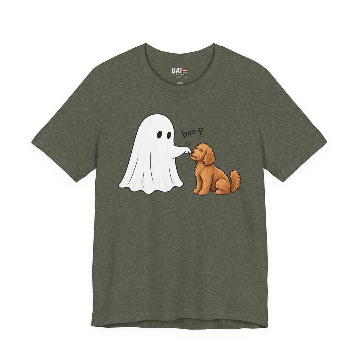 Halloween Ghost & Doodle— "boo-p" Cute Dog Halloween T-Shirt
