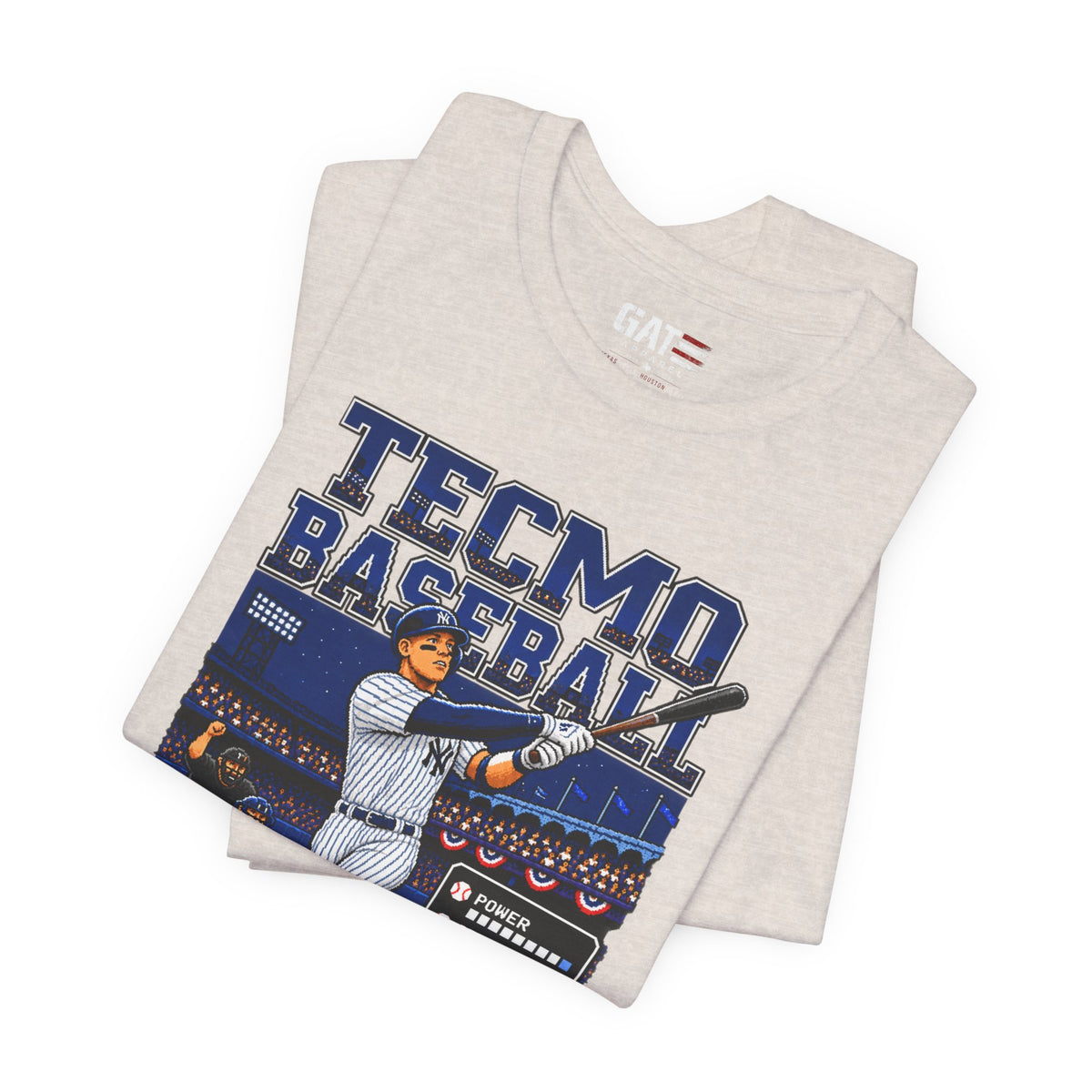 Tecmo Baseball Aaron Judge Tee — Retro Video Game Baseball T-Shirt