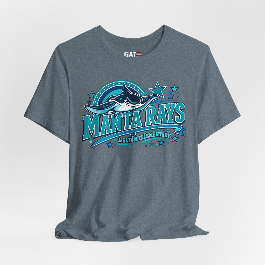 Melton Manta Rays Graphic Tee – Retro Ocean School Spirit Shirt