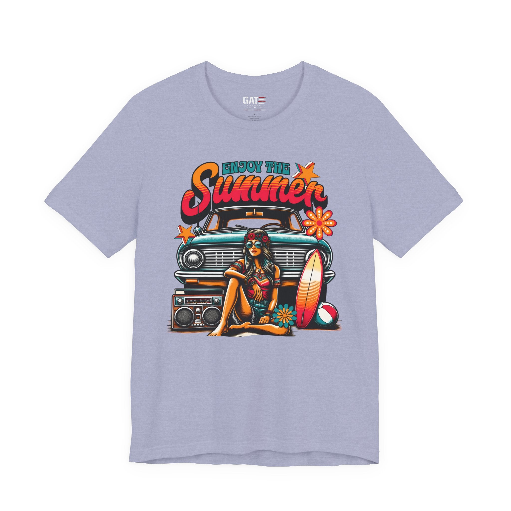 Enjoy The Summer Shirt, Retro Beach Tee, Vintage Surf Shirt, Hippie Summer T Shirt, Boho Vacation Shirt, Groovy Summer Graphic Tee