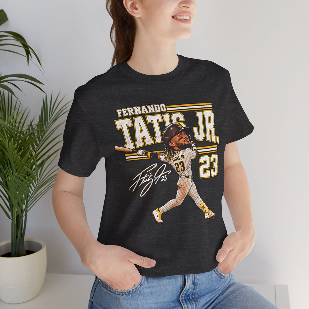 Fernando Tatis Jr. #23 Baseball Tee — Signed Cartoon Batter Design