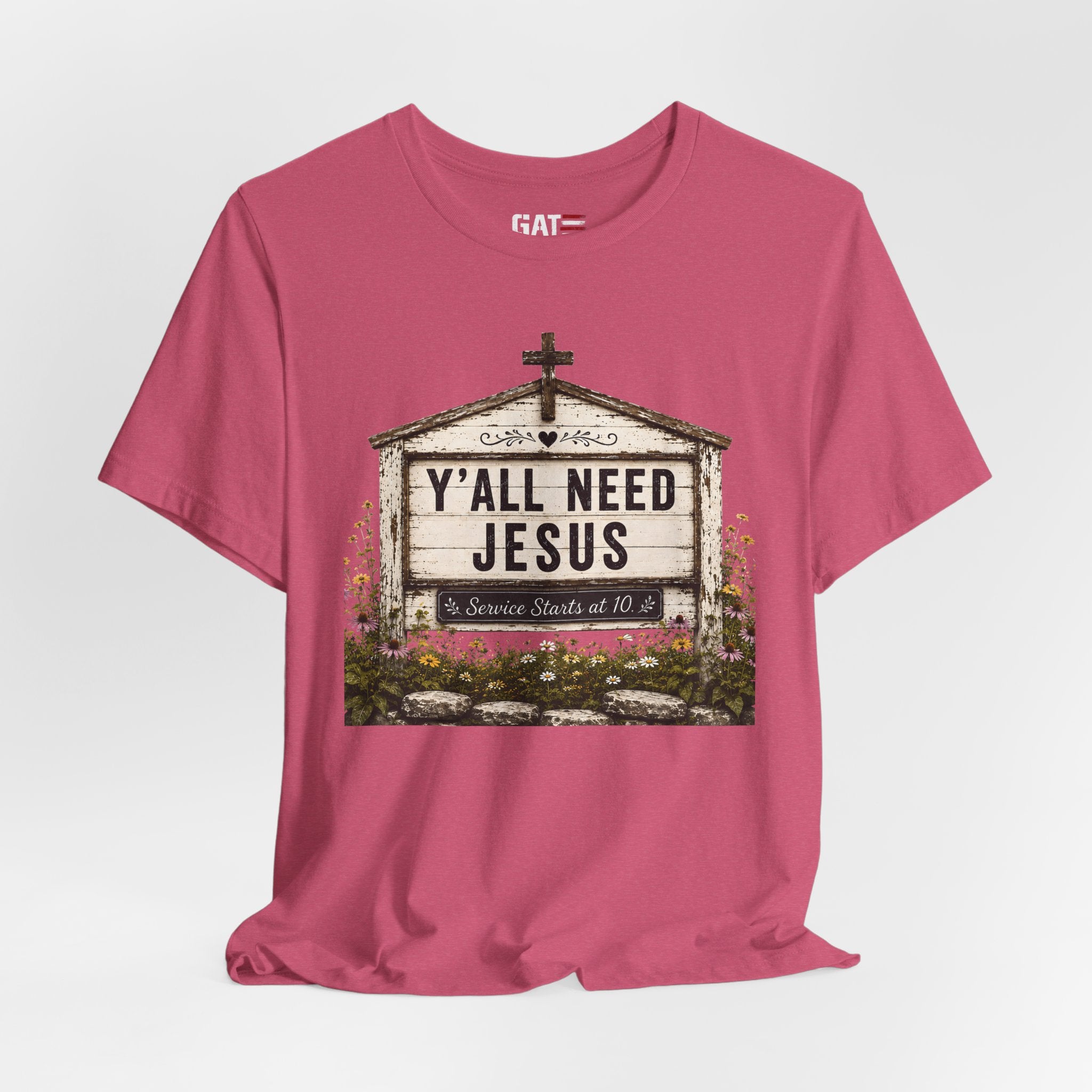 Y'all Need Jesus, Christian Shirt for Women, Rustic Faith Graphic Tee, Country Western Shirt, Farmhouse Christian Gift, Cowgirl Church Tee