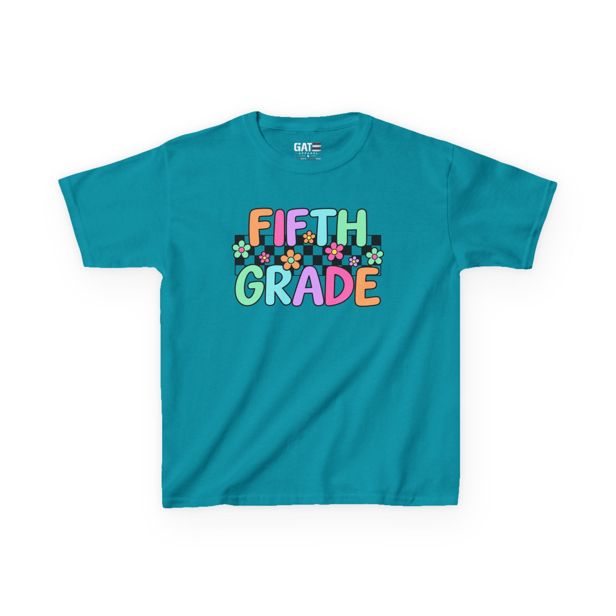 Custom Grade Level Shirt for Kids – Retro Checkered Floral Back to School Tee