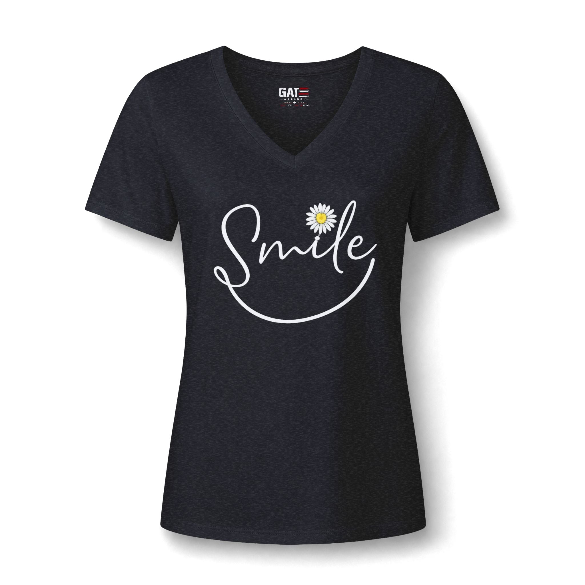 Smile Daisy V-Neck Tee