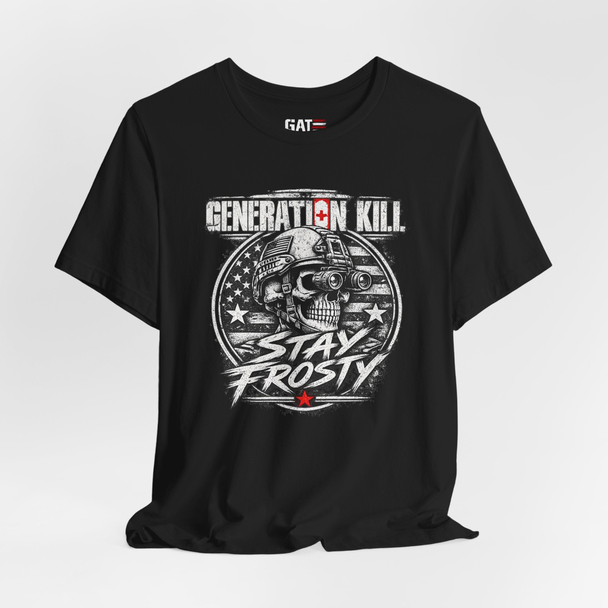Stay Frosty Skull Tee — Military Veteran Retro Graphic T-Shirt