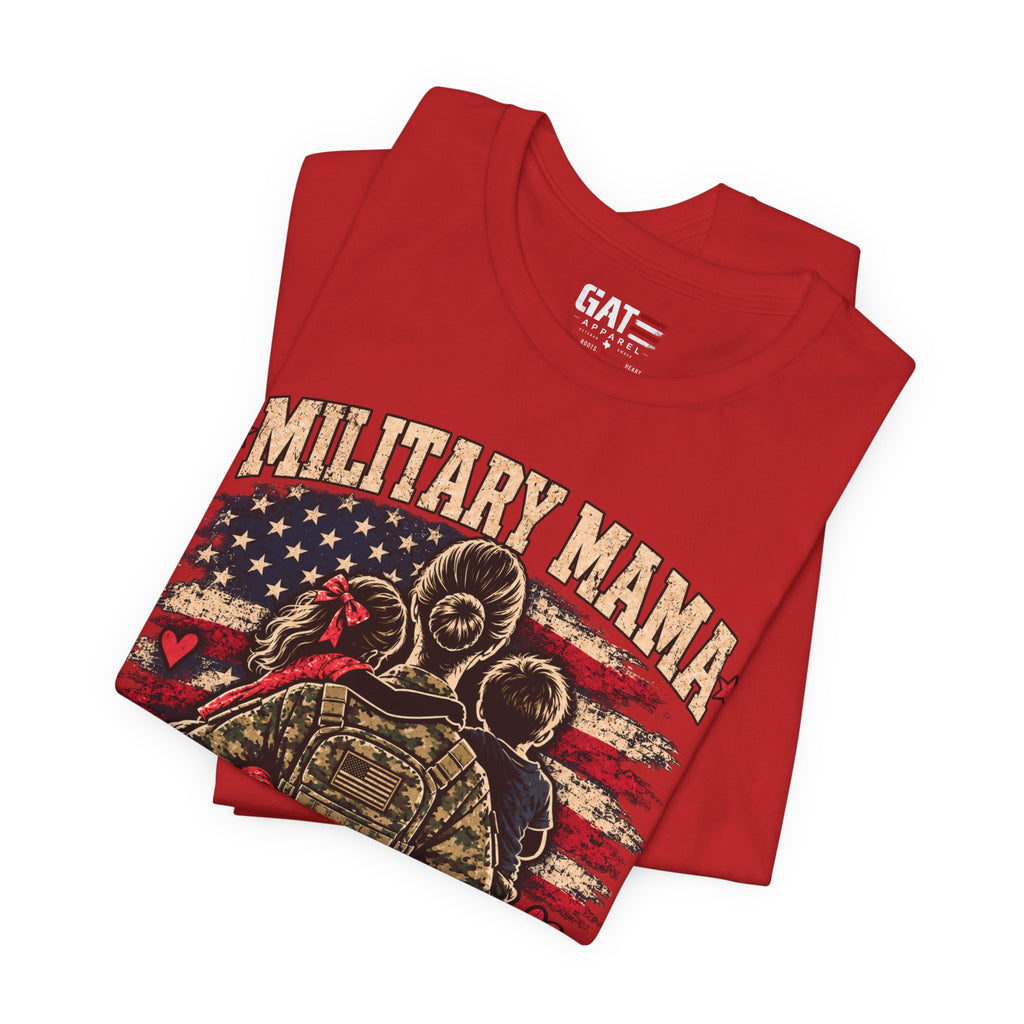 Military Mama T-Shirt – "Serving My Country, Raising My Littles" Patriotic Mom Tee