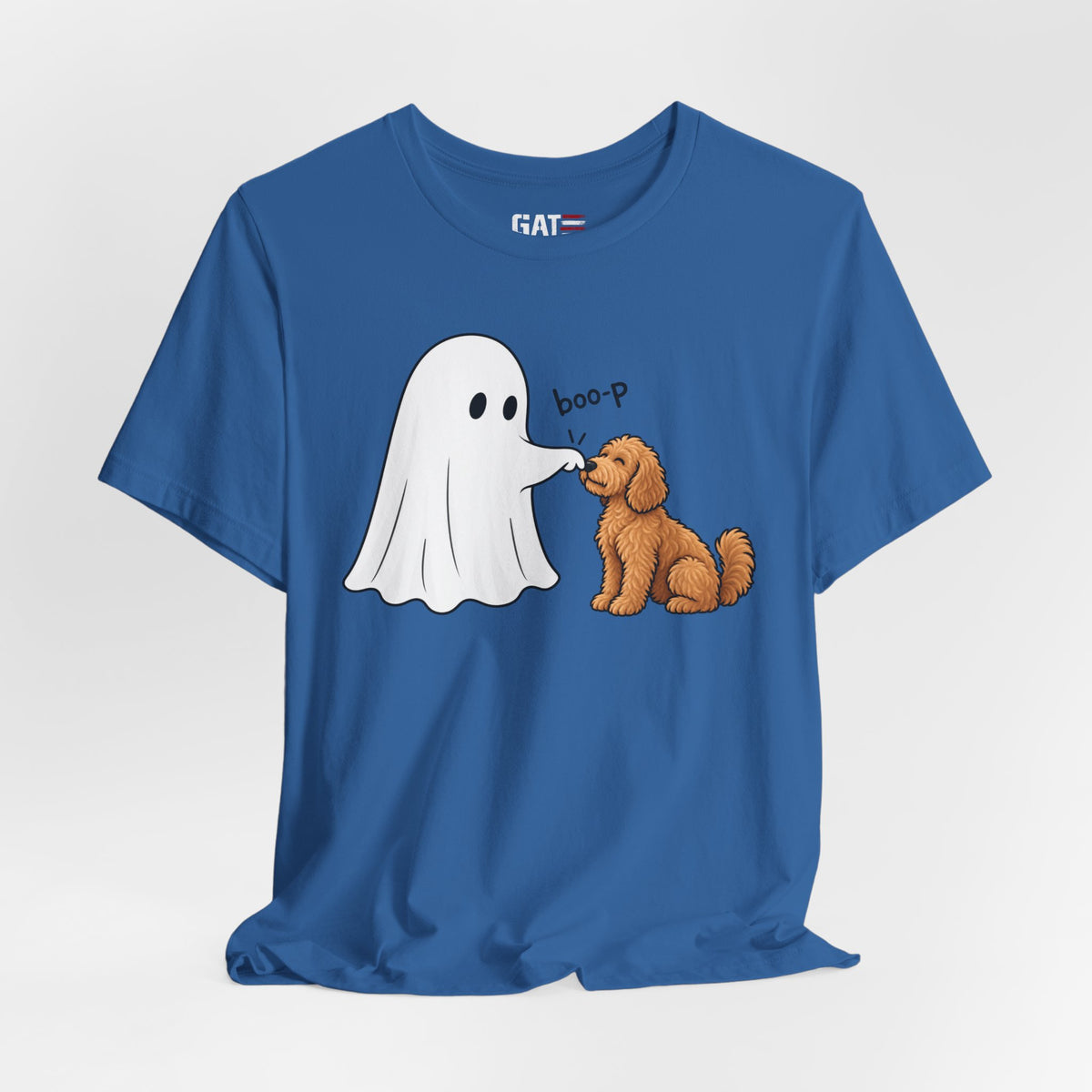 Halloween Ghost & Doodle— "boo-p" Cute Dog Halloween T-Shirt