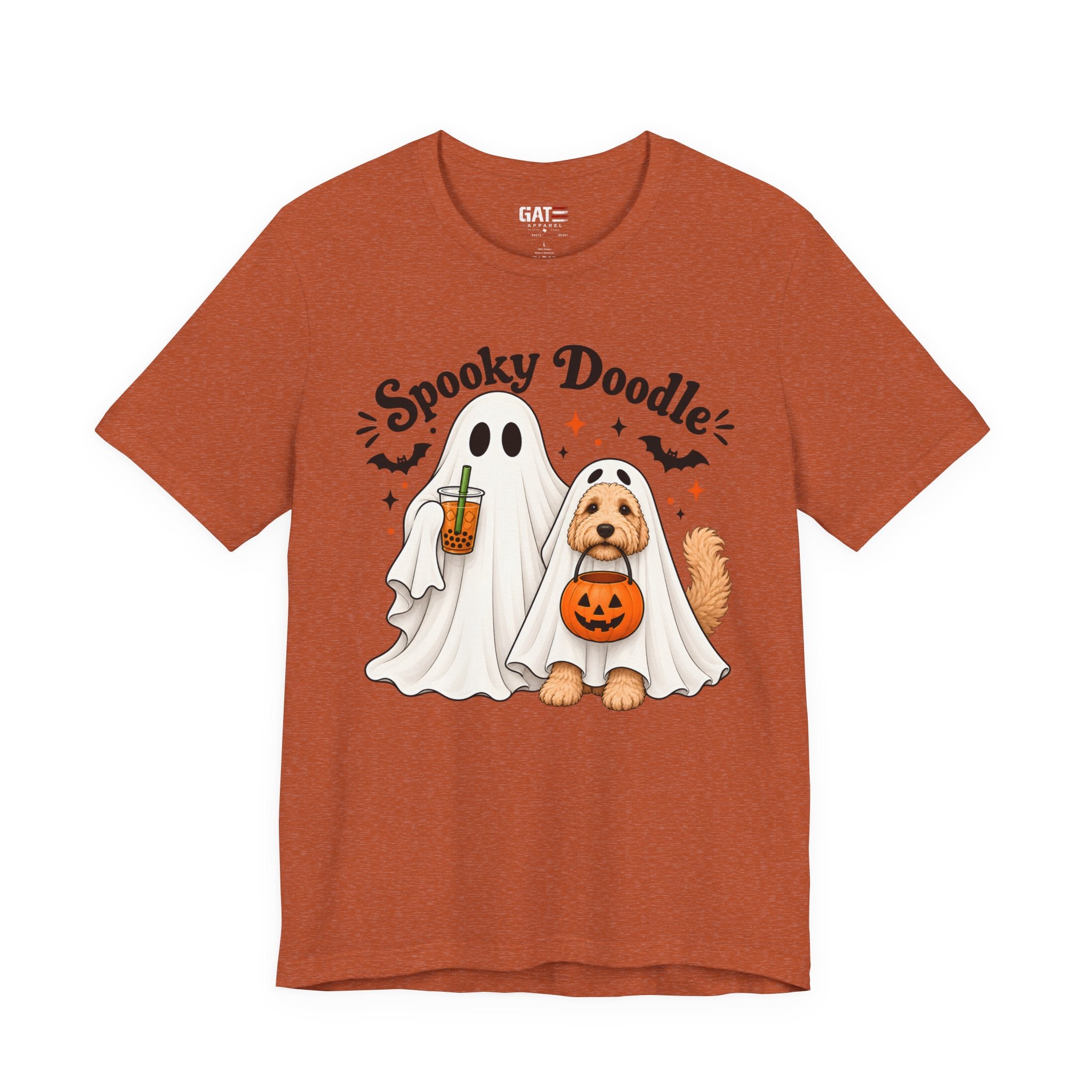 Spooky Doodle Halloween T-Shirt — Ghost & Doodle Dog Pumpkin Costume
