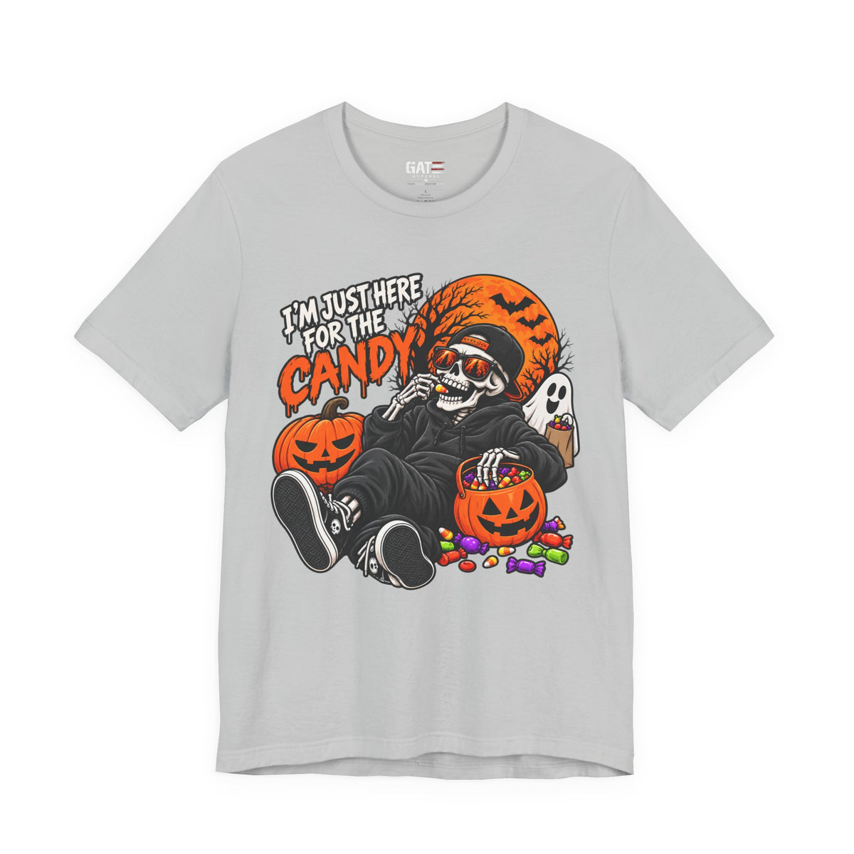 I'm Just Here for the Candy Halloween Skull Shirt | Spooky Tee