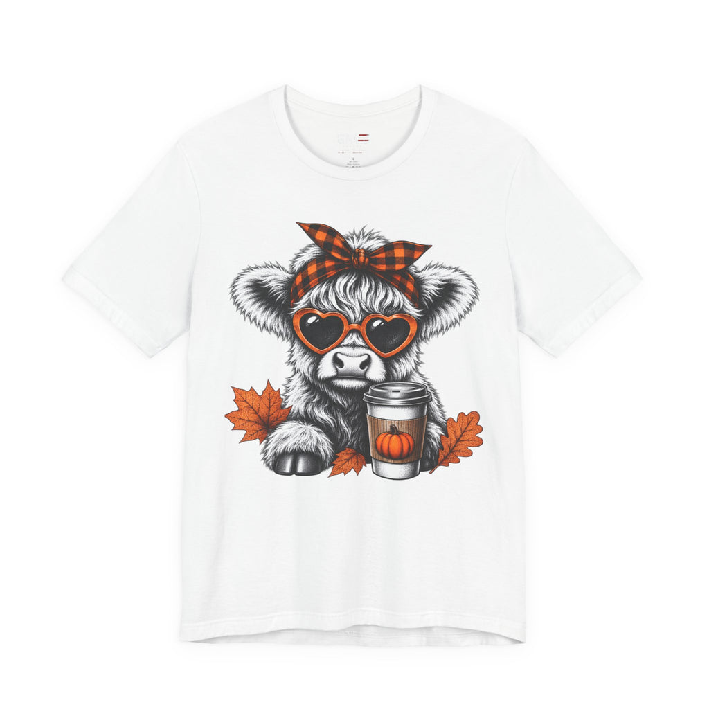 Cute cow pumpkin spice autumn T-shirt mockup