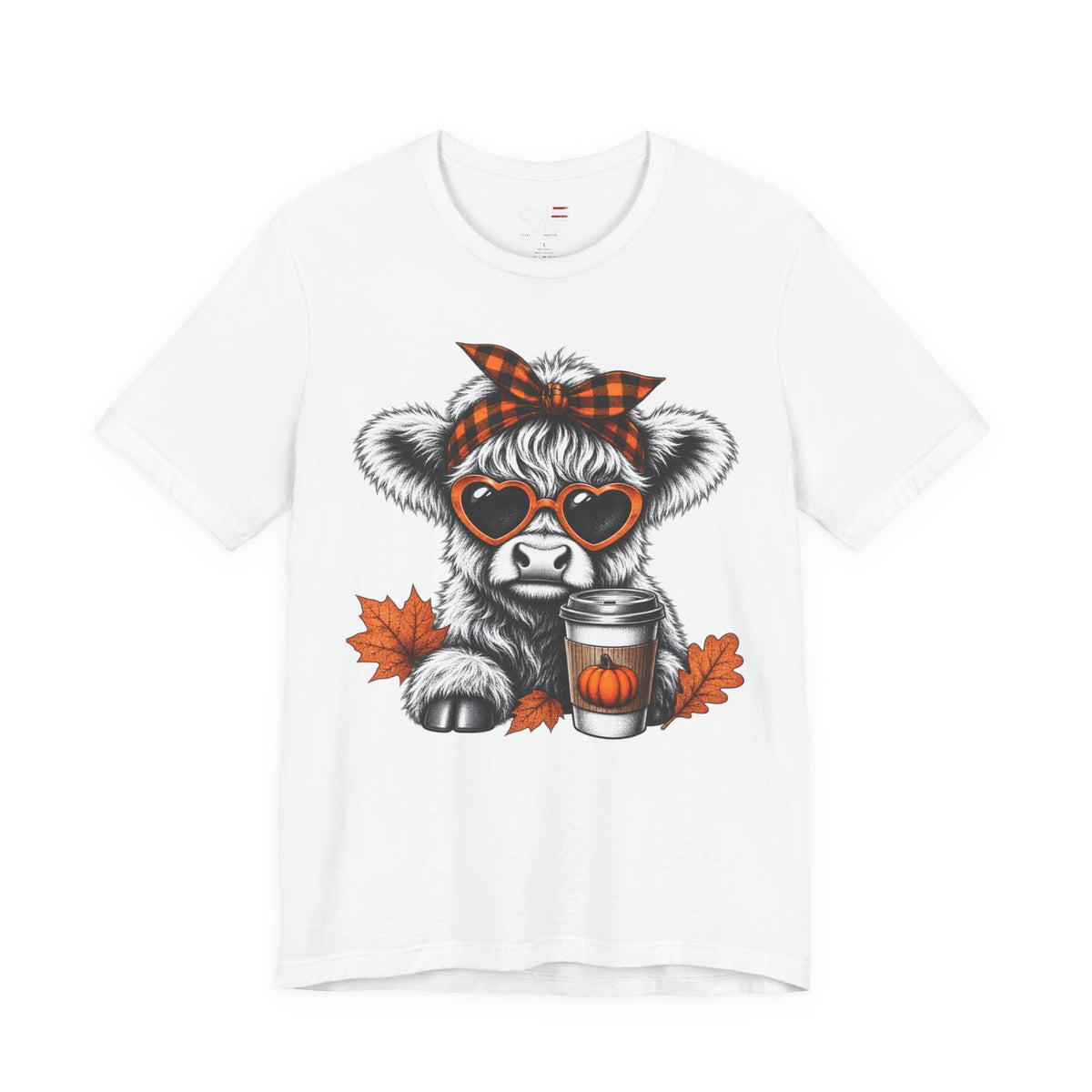Cute cow pumpkin spice autumn T-shirt mockup