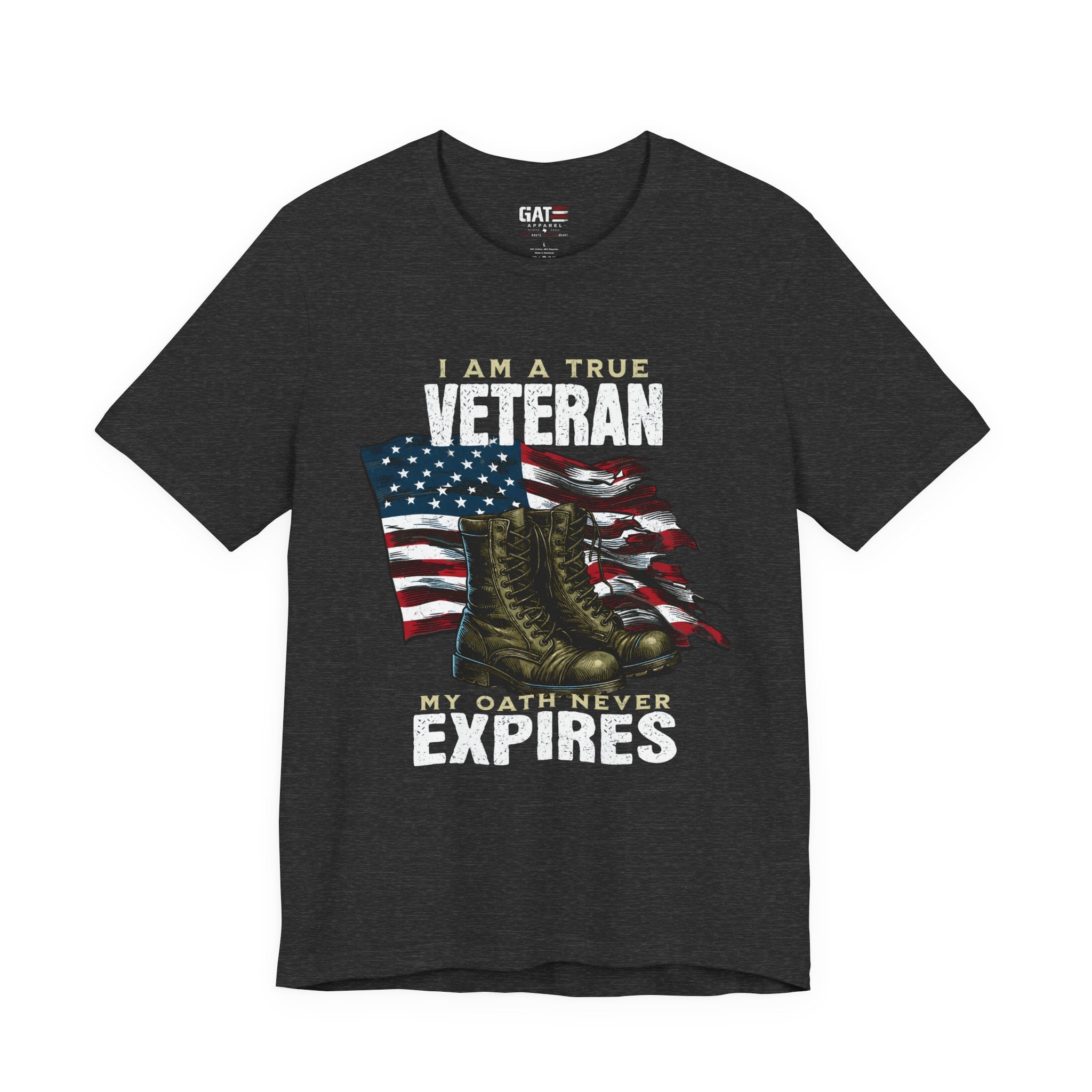 Veteran Shirt My Oath Never Expires, Proud Veteran Tee, Military Boots American Flag Shirt, Patriotic Veteran Gift for Men or Women