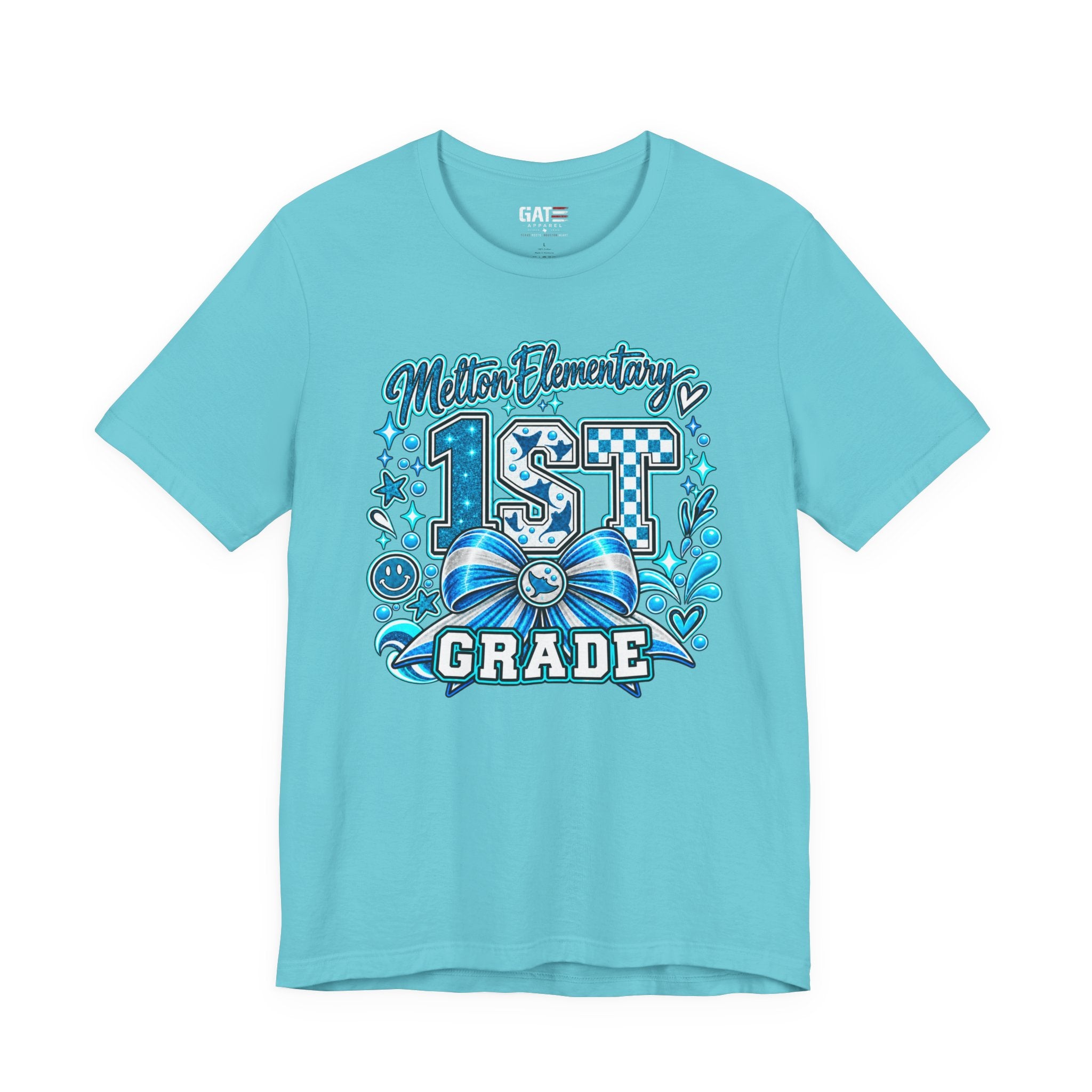 Melton 1st Grade School T‑Shirt — Bow Design
