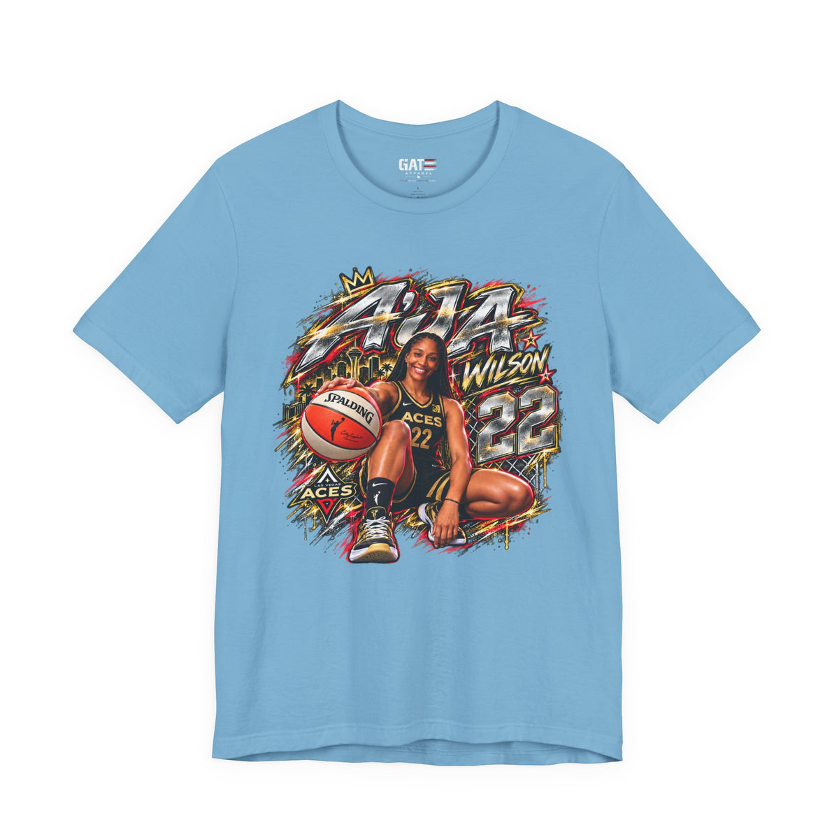 A'ja Wilson #22 Shirt – Las Vegas Aces WNBA Basketball Tee product mockup 5