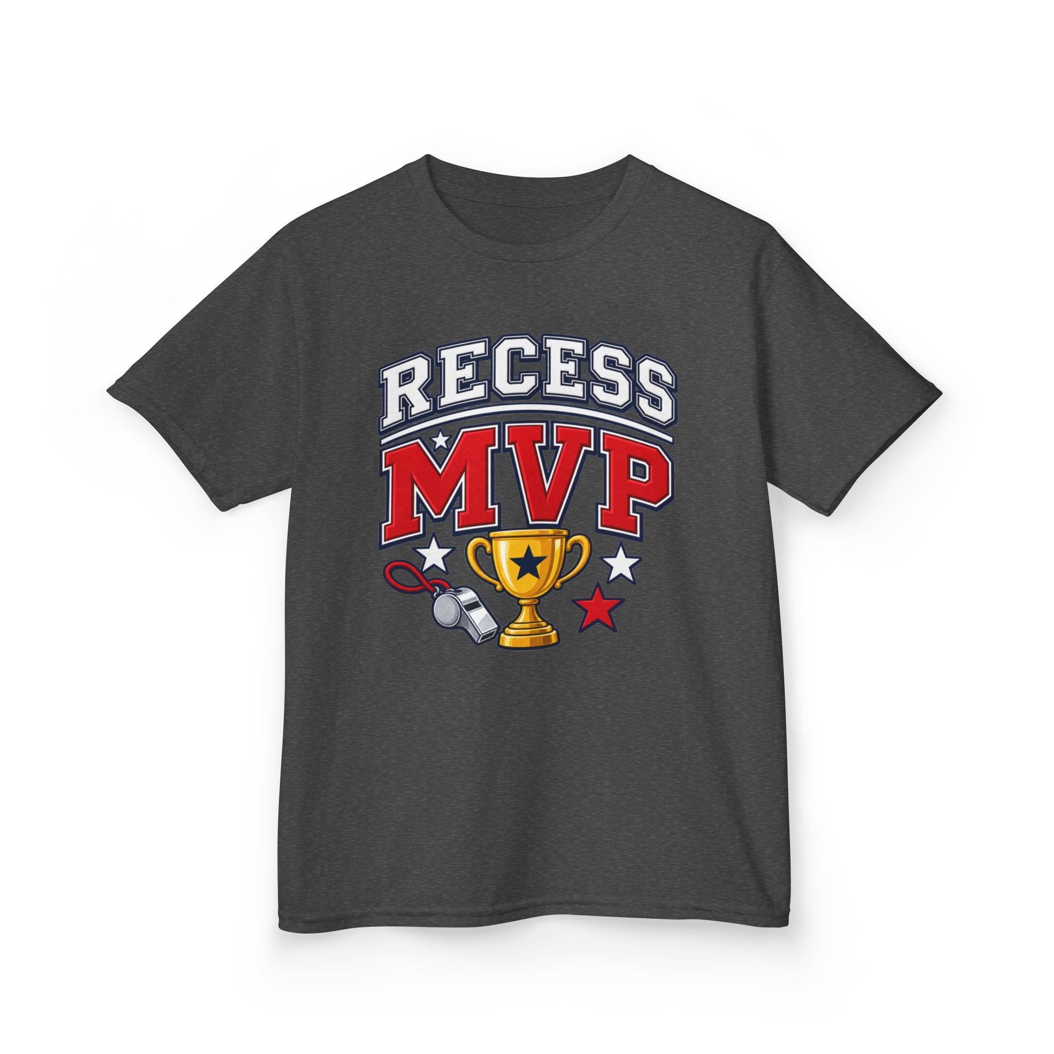 Recess MVP Kids T‑Shirt — Trophy & Whistle Playground Shirt for Boys & Girls