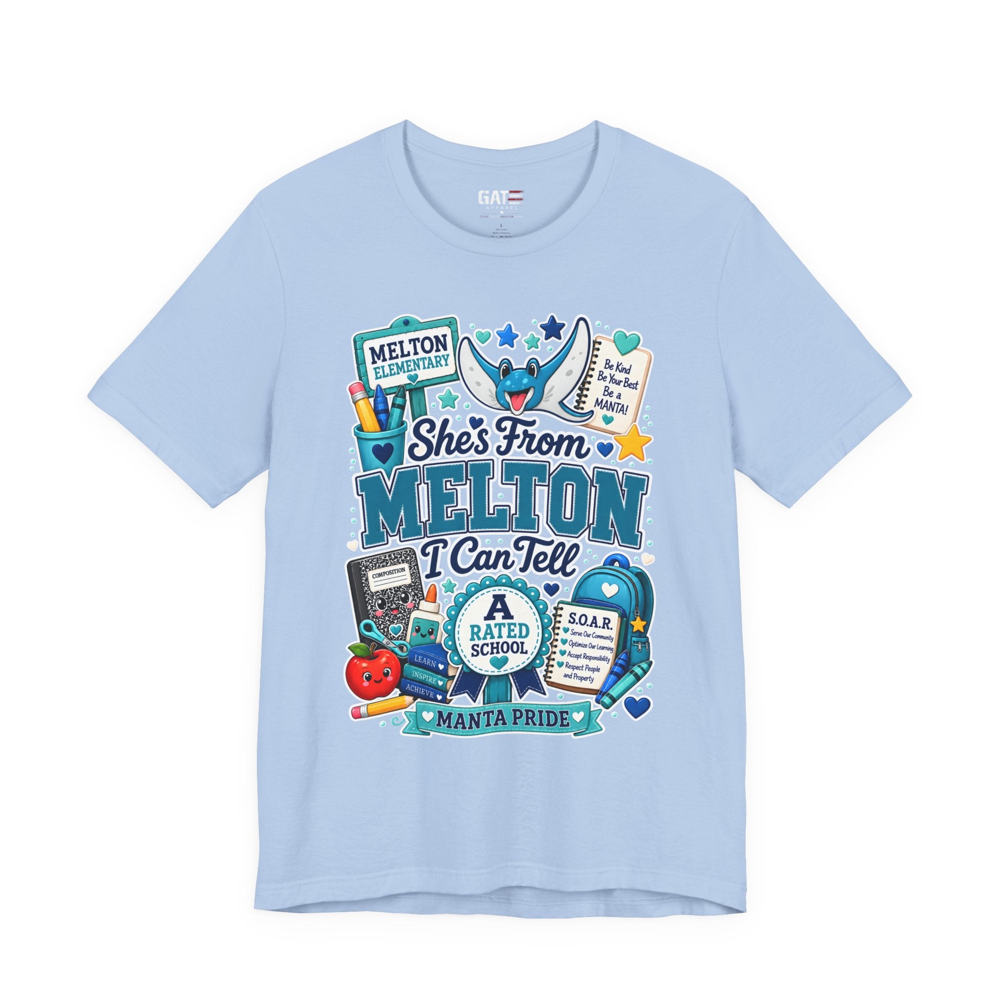 She's From Melton School Tee — Manta Pride Elementary Graphic T‑Shirt