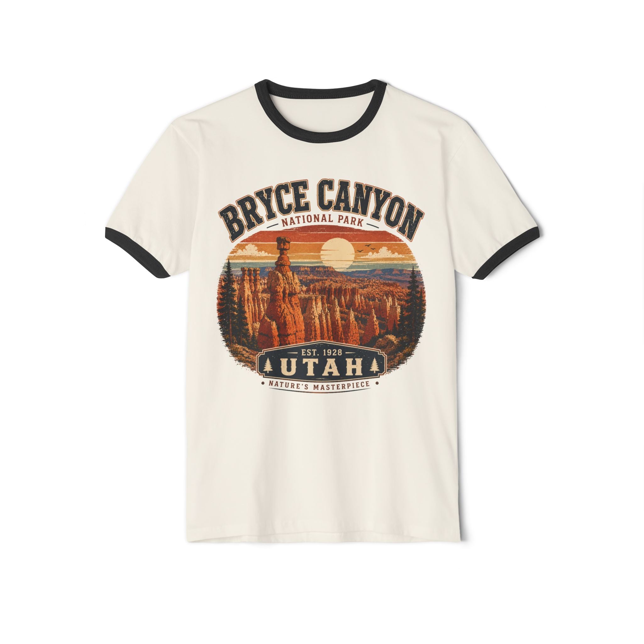Bryce Canyon Vintage Ringer Tee - Utah National Park Sunset Graphic