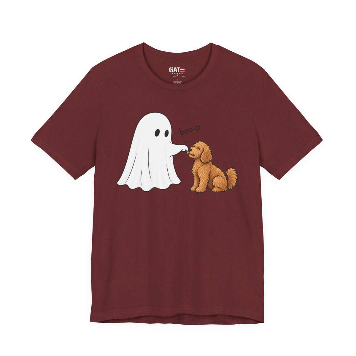 Halloween Ghost & Doodle— "boo-p" Cute Dog Halloween T-Shirt