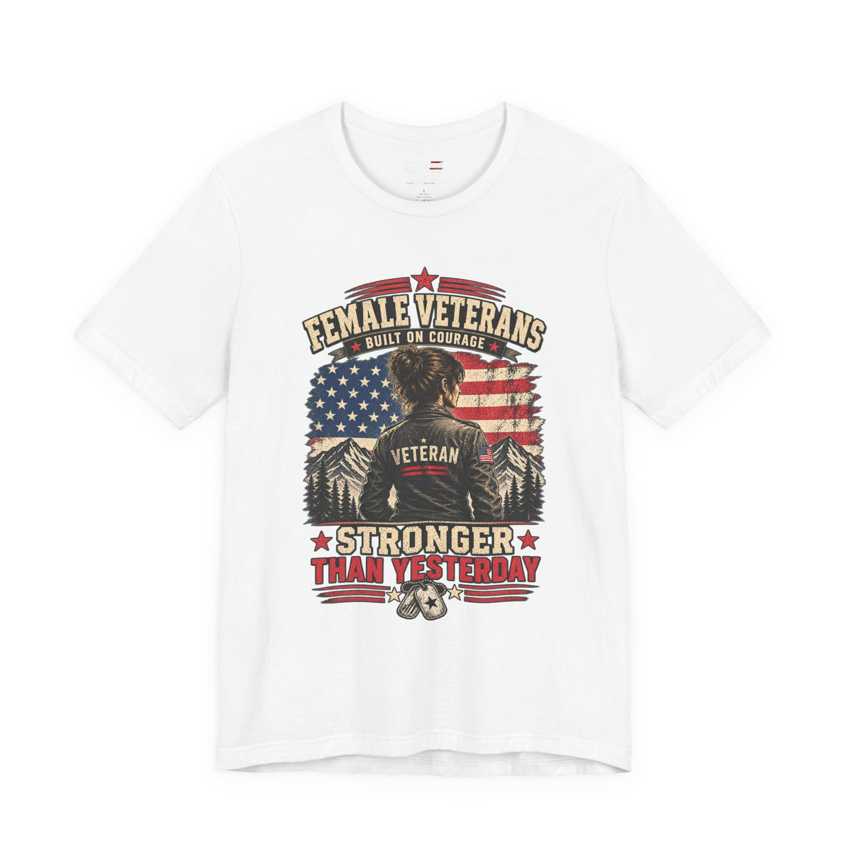 Built on Courage Female Veteran Shirt | Patriotic Tee
