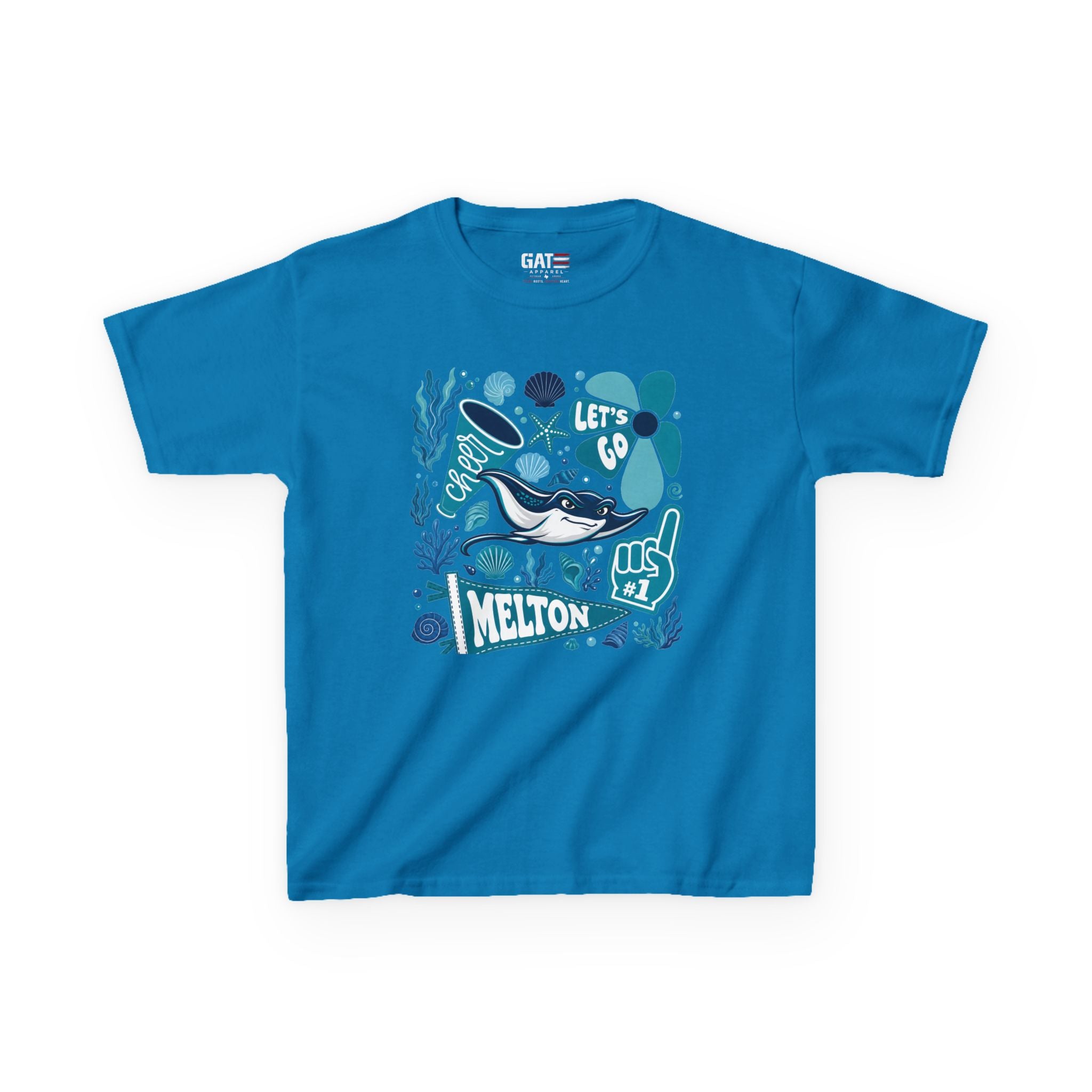 Melton Kids Tee — Blue Ocean Surf Graphic "Melton"
